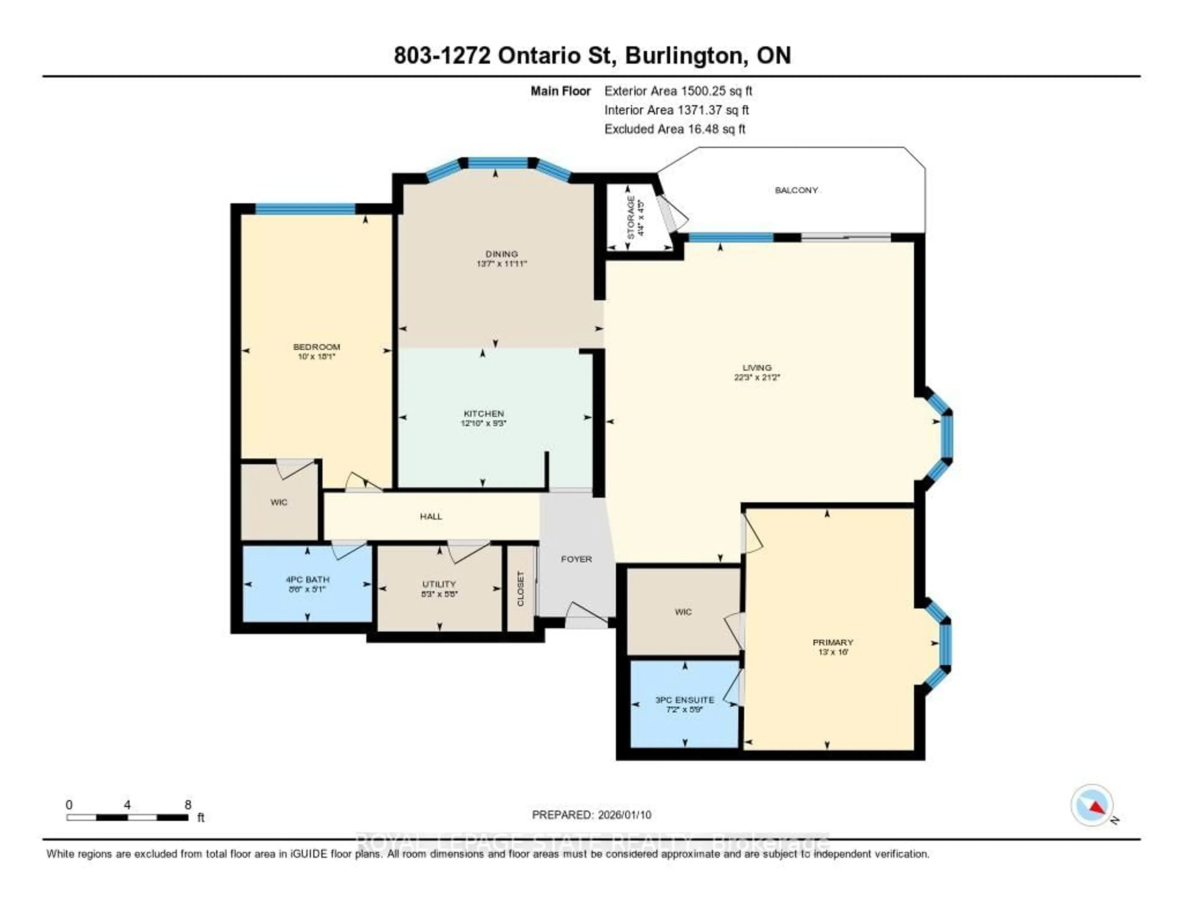 Floor plan for 1272 Ontario St #803, Burlington Ontario L7S 2L8