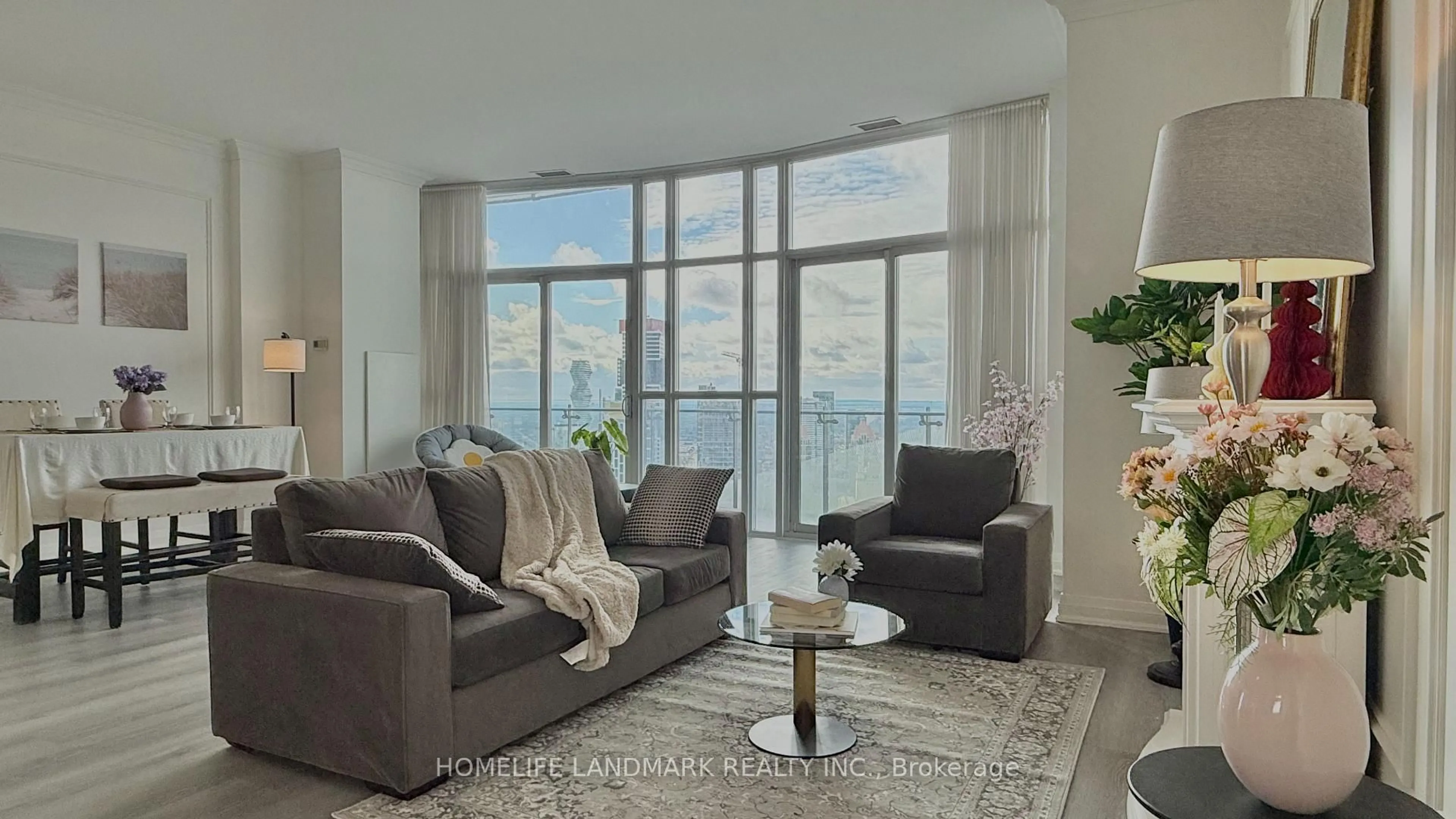 Living room with furniture, unknown for 50 Absolute Ave #Ph5004, Mississauga Ontario L4Z 0A8