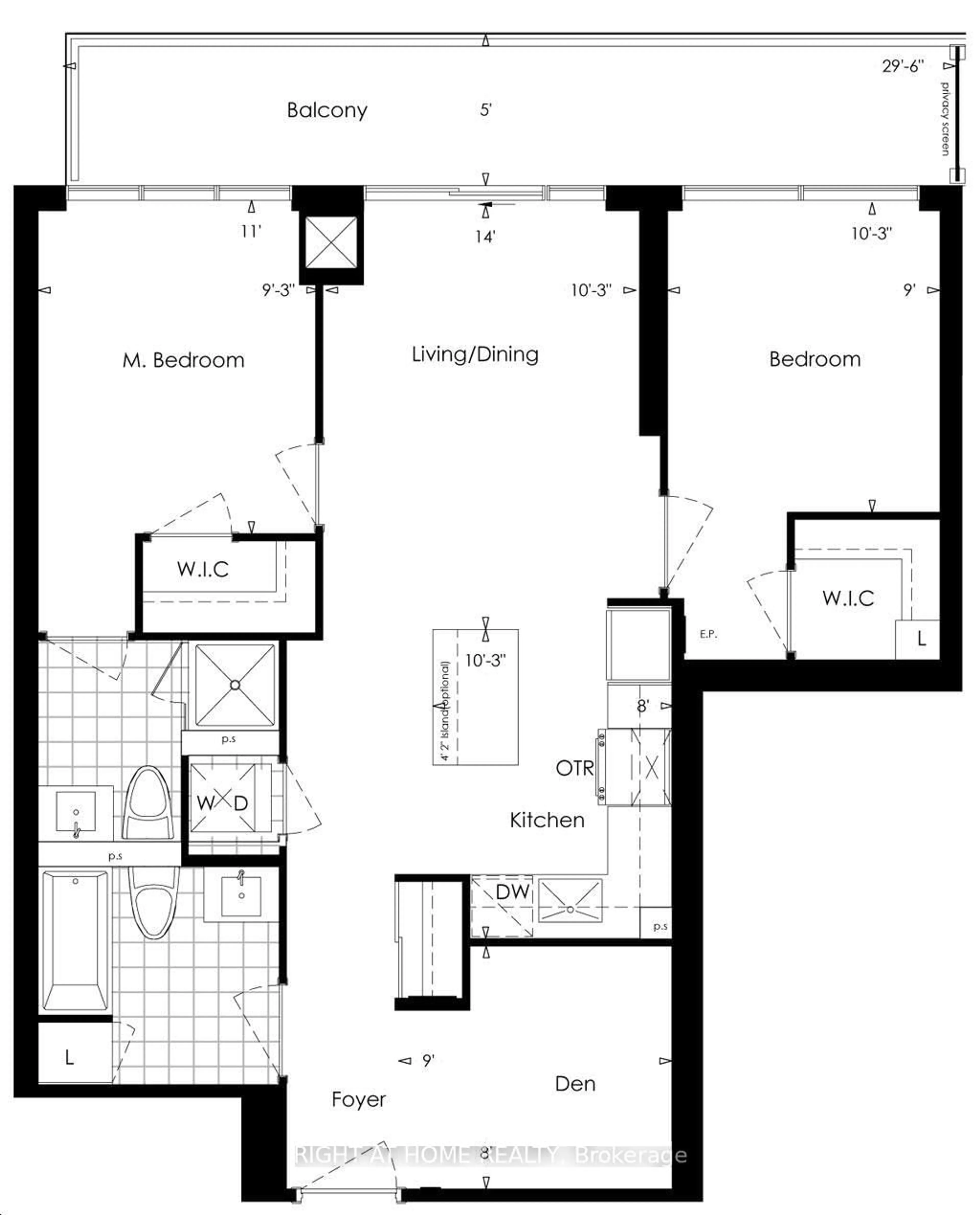 Floor plan for 4655 Metcalfe Ave #207, Mississauga Ontario L5M 0Z7