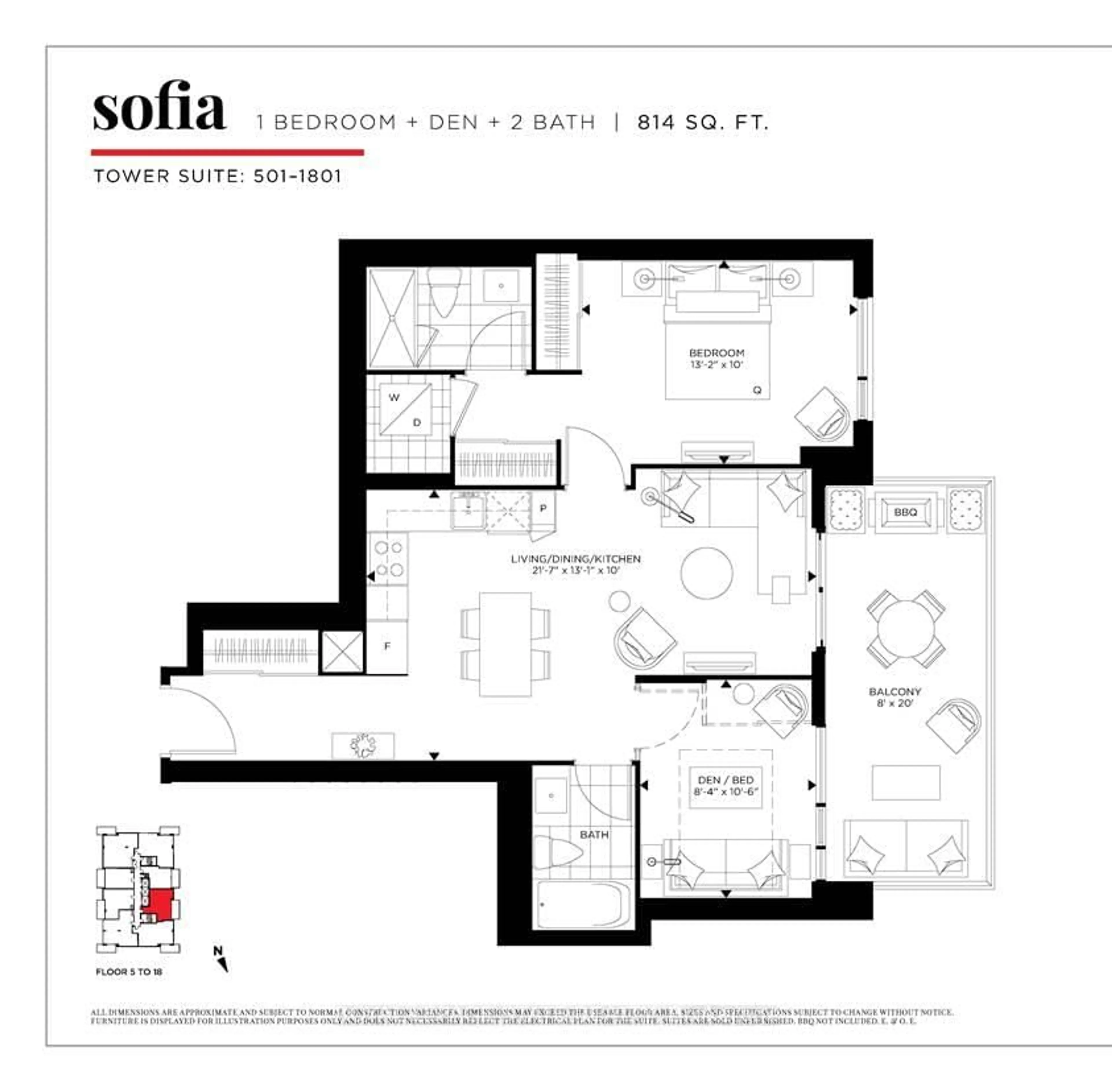 Floor plan for 2007 James St #1301, Burlington Ontario L7R 0G7