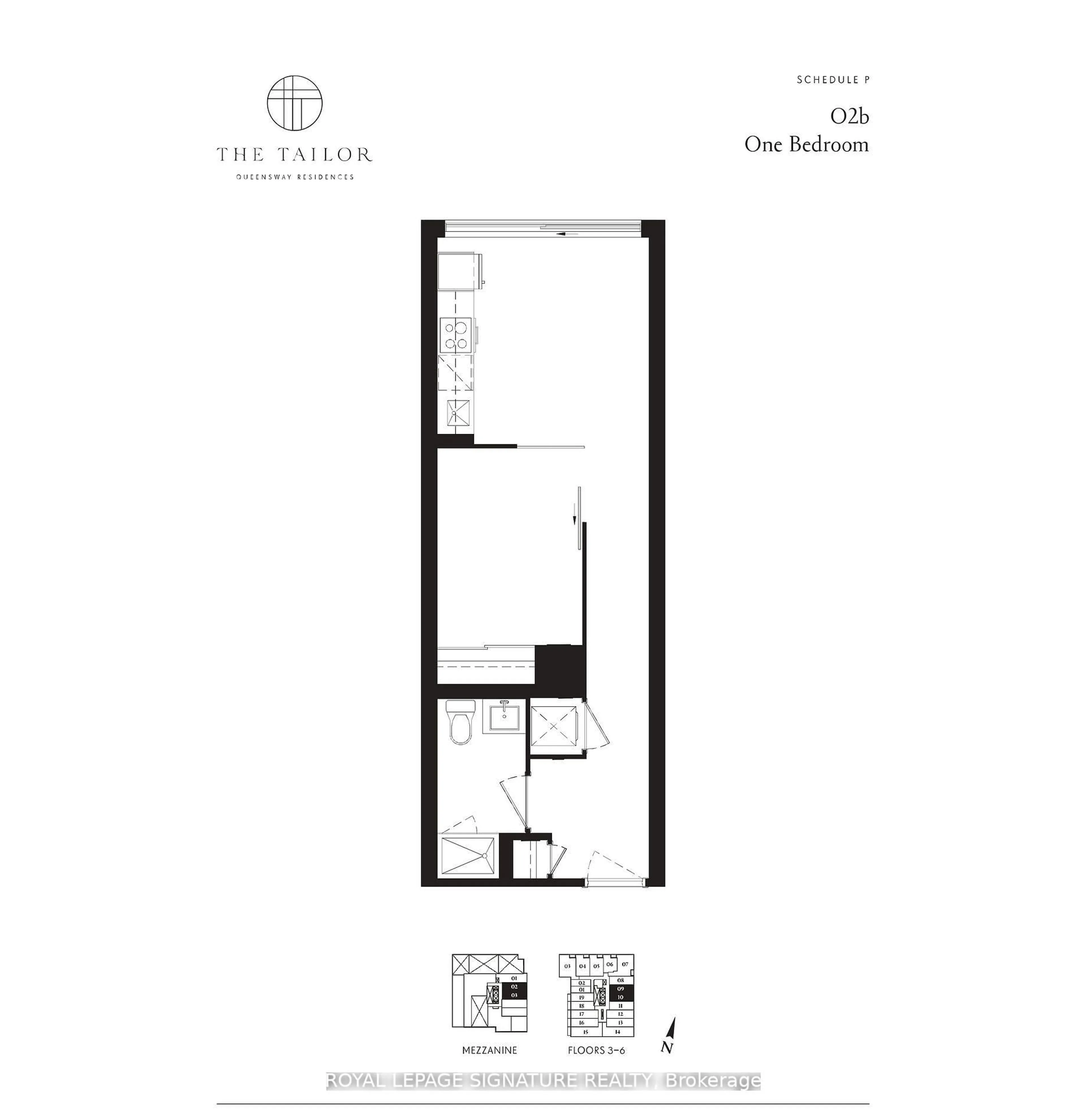Floor plan for 1195 The Queensway #610, Toronto Ontario M8Z 1R6