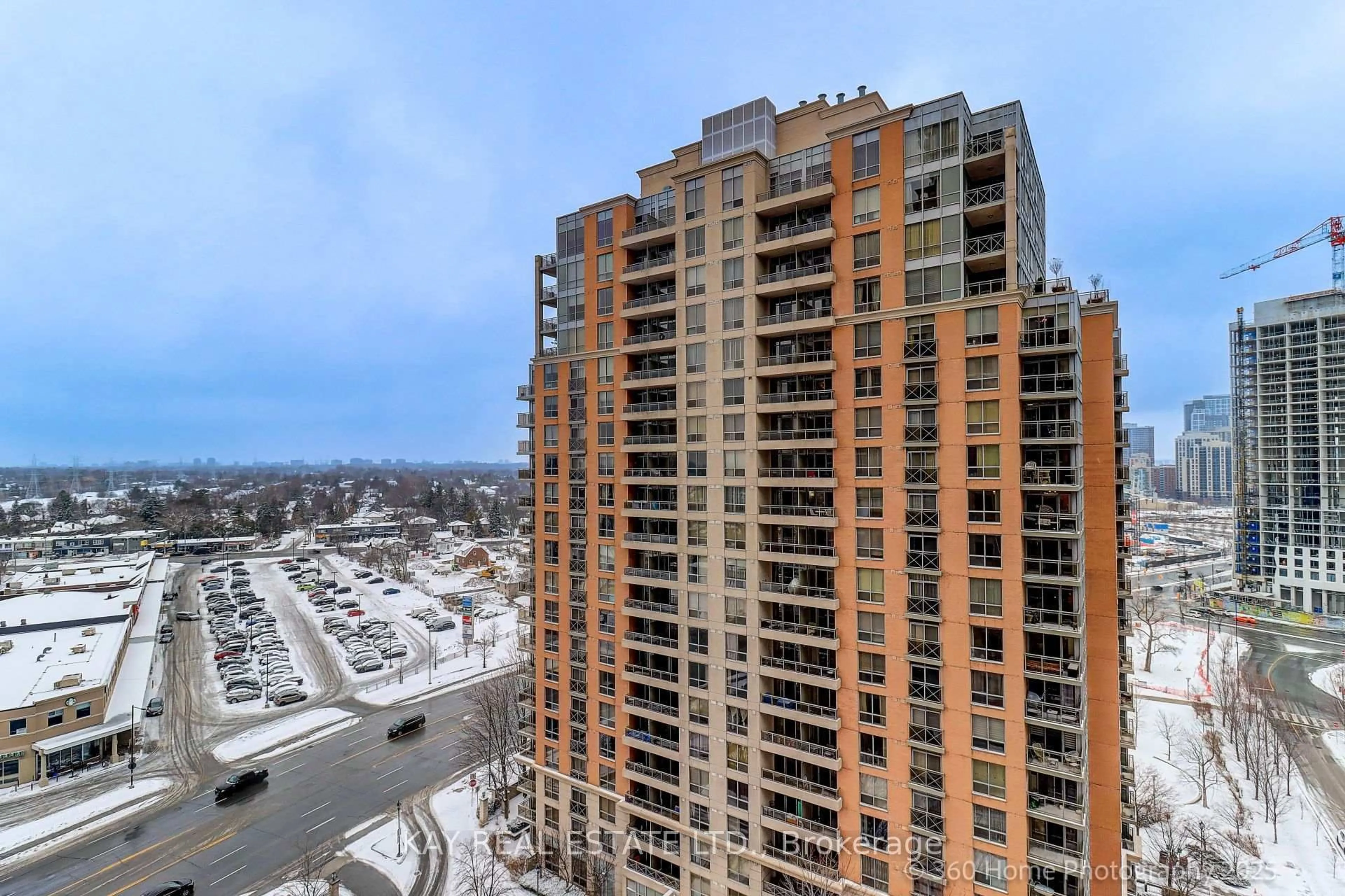 A pic from outside/outdoor area/front of a property/back of a property/a pic from drone, city buildings view from balcony for 5233 Dundas St #1526, Toronto Ontario M9B 1A6
