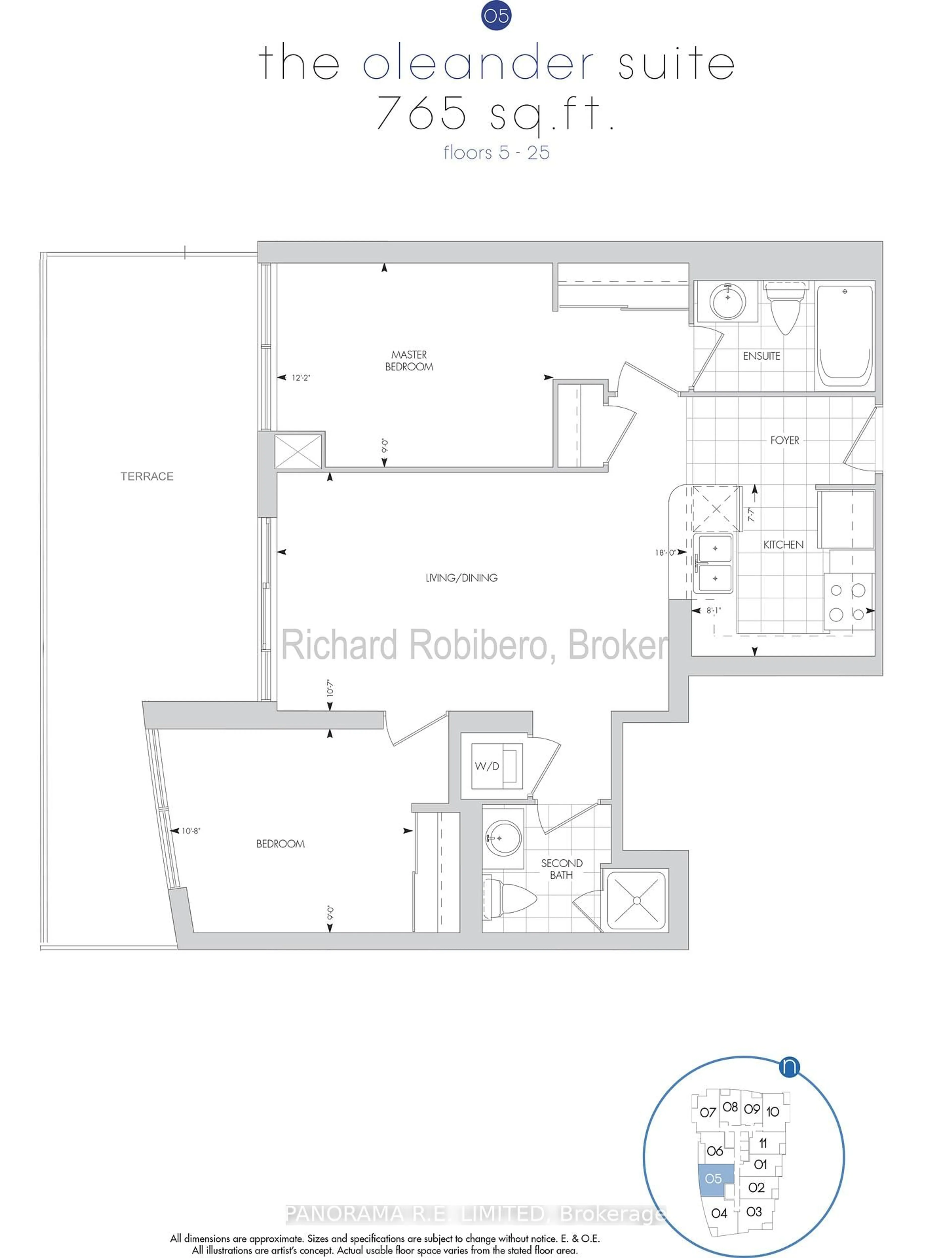 Floor plan for 235 Sherway Gardens Rd #405, Toronto Ontario M9C 0A2