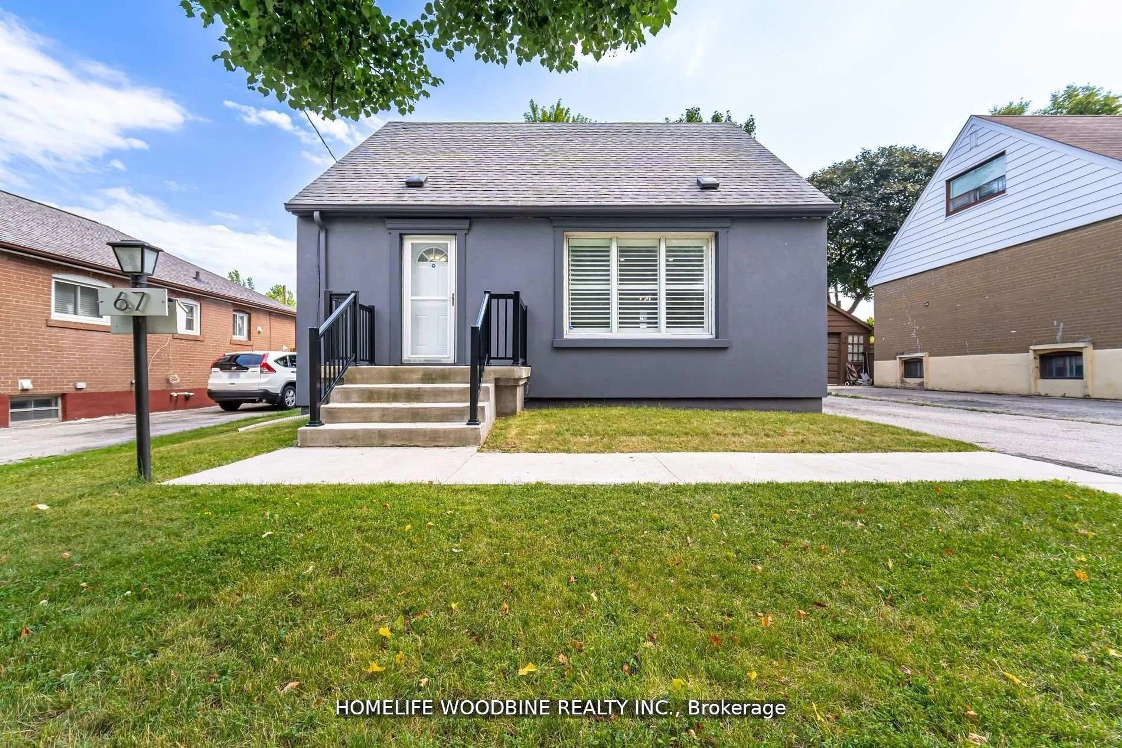 Home with vinyl exterior material, street for 67 Allenby Ave, Toronto Ontario M9W 1S7