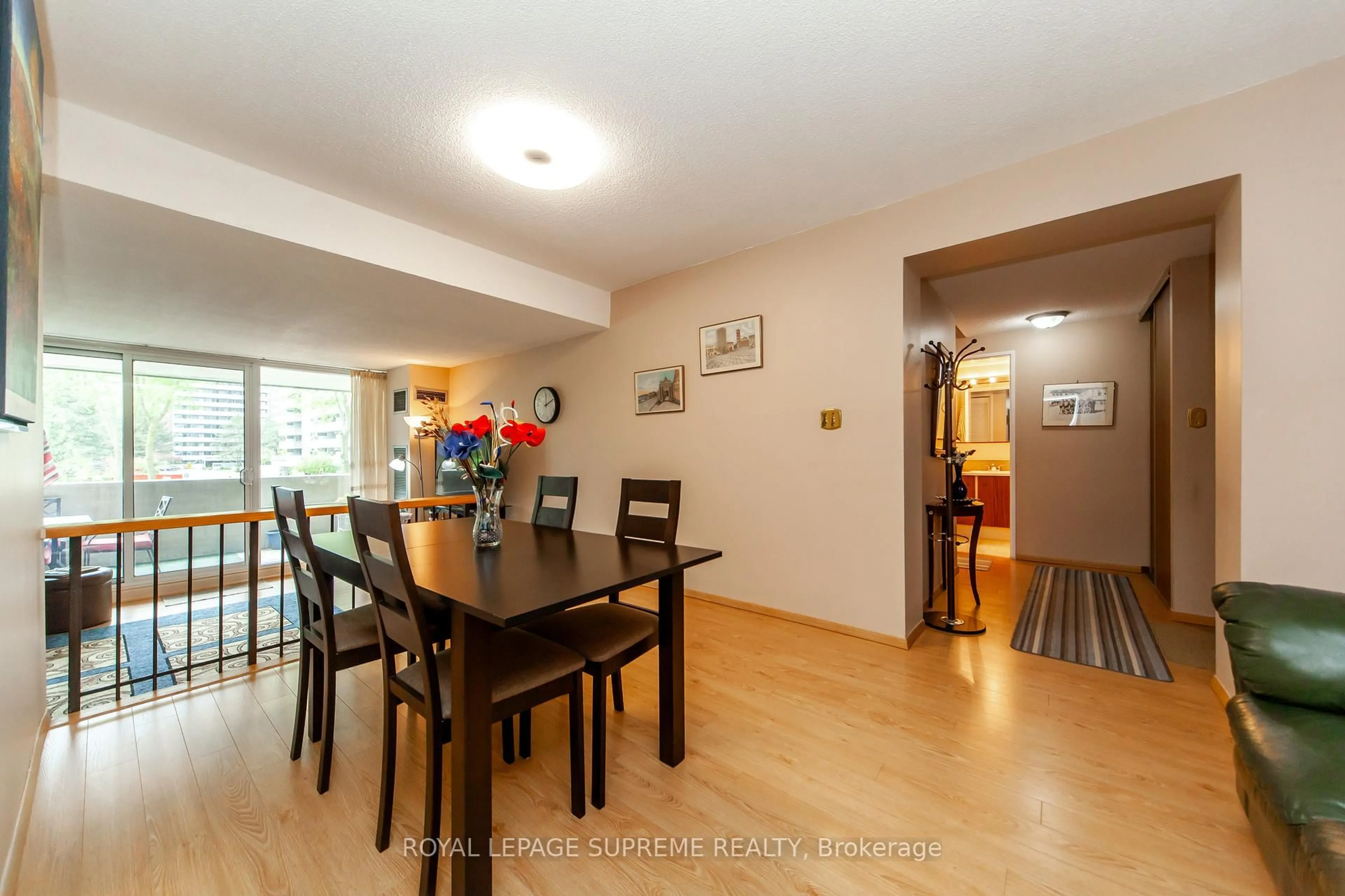 Dining room, wood/laminate floor for 270 Scarlett Rd #205, Toronto Ontario M6N 4X7