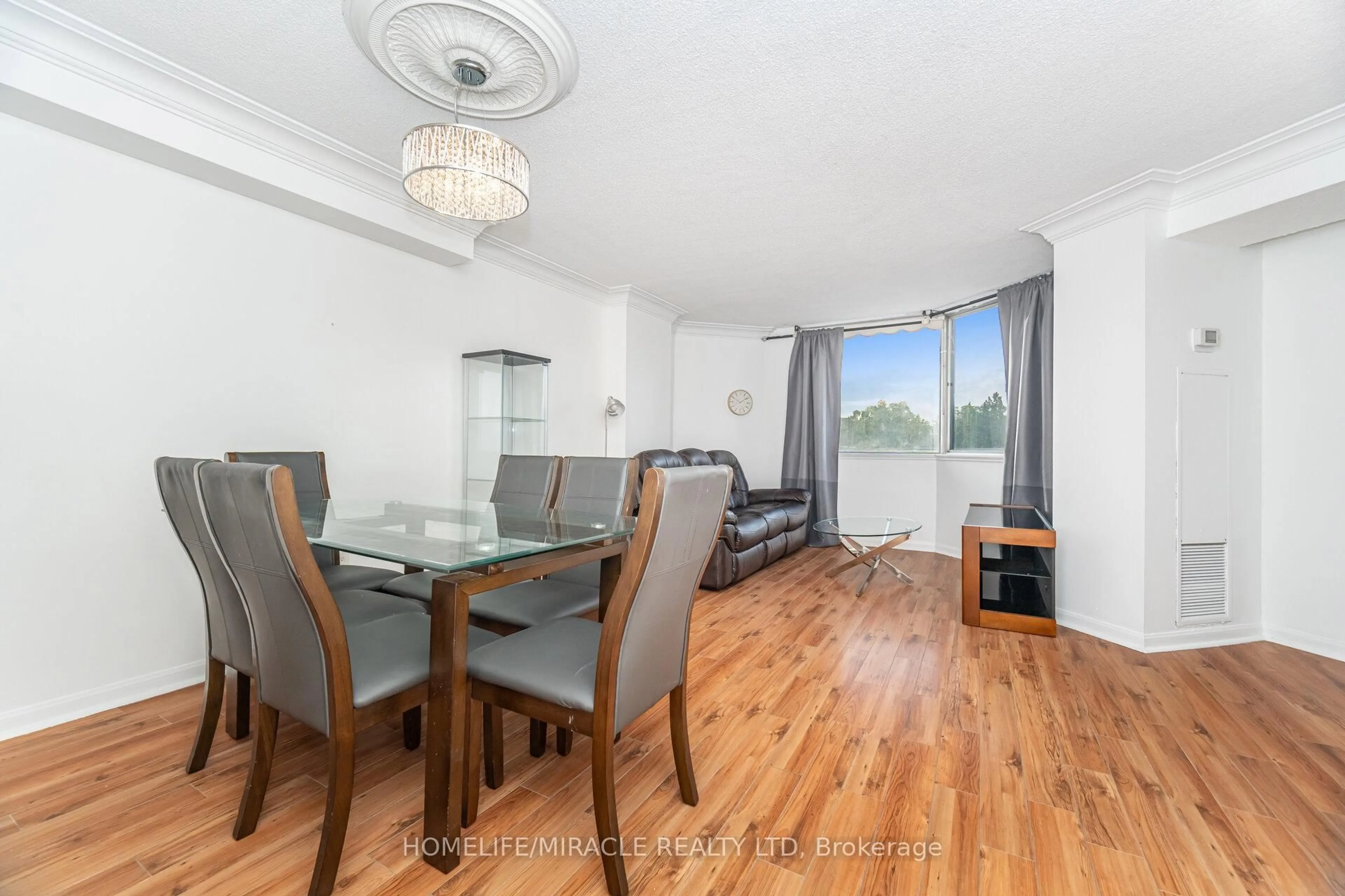 Dining room, wood/laminate floor for 236 Albion Rd #208, Toronto Ontario M9W 6A6