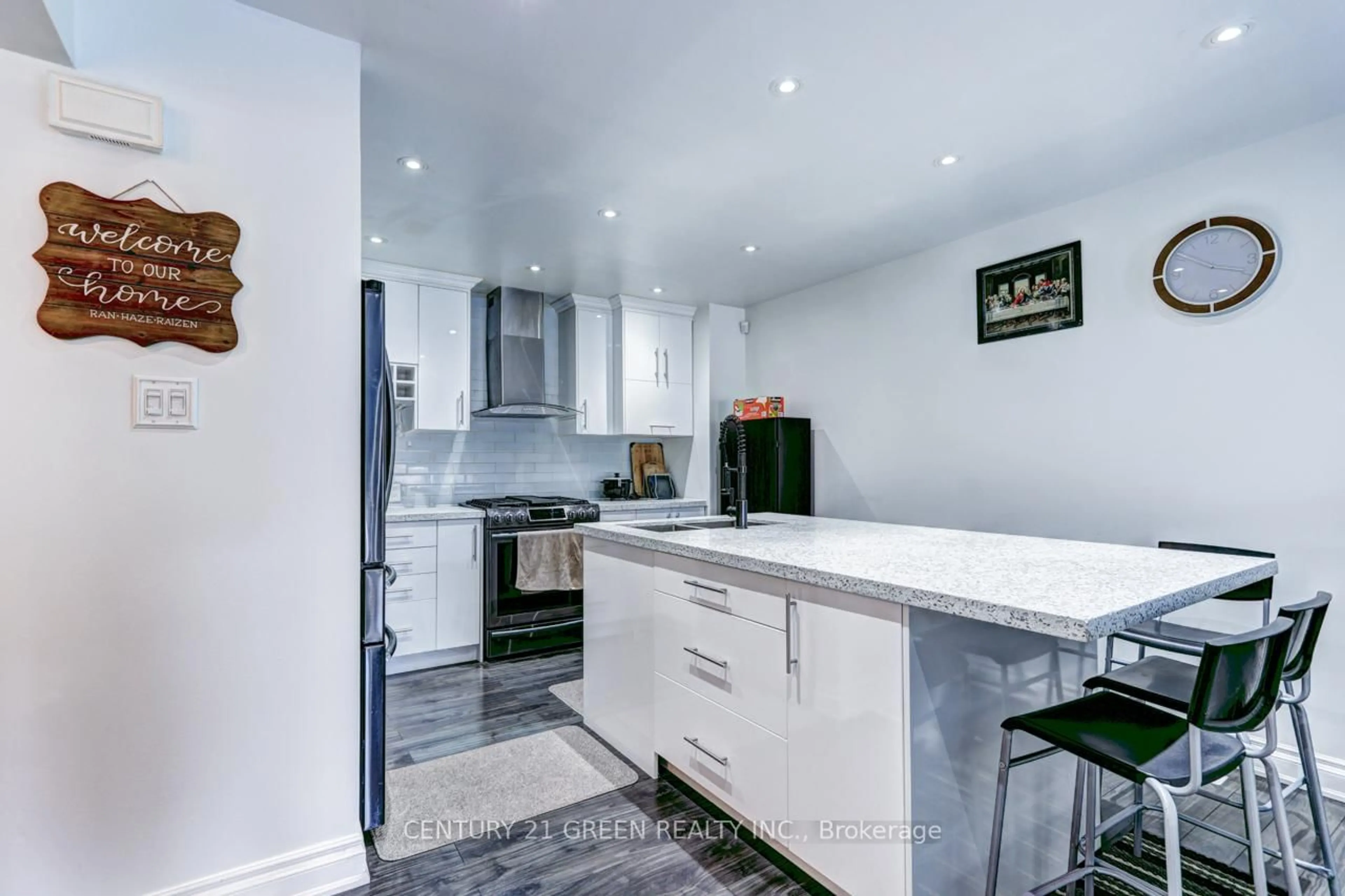 Contemporary kitchen, ceramic/tile floor for 256 John Garland Blvd #116, Toronto Ontario M9V 1N8