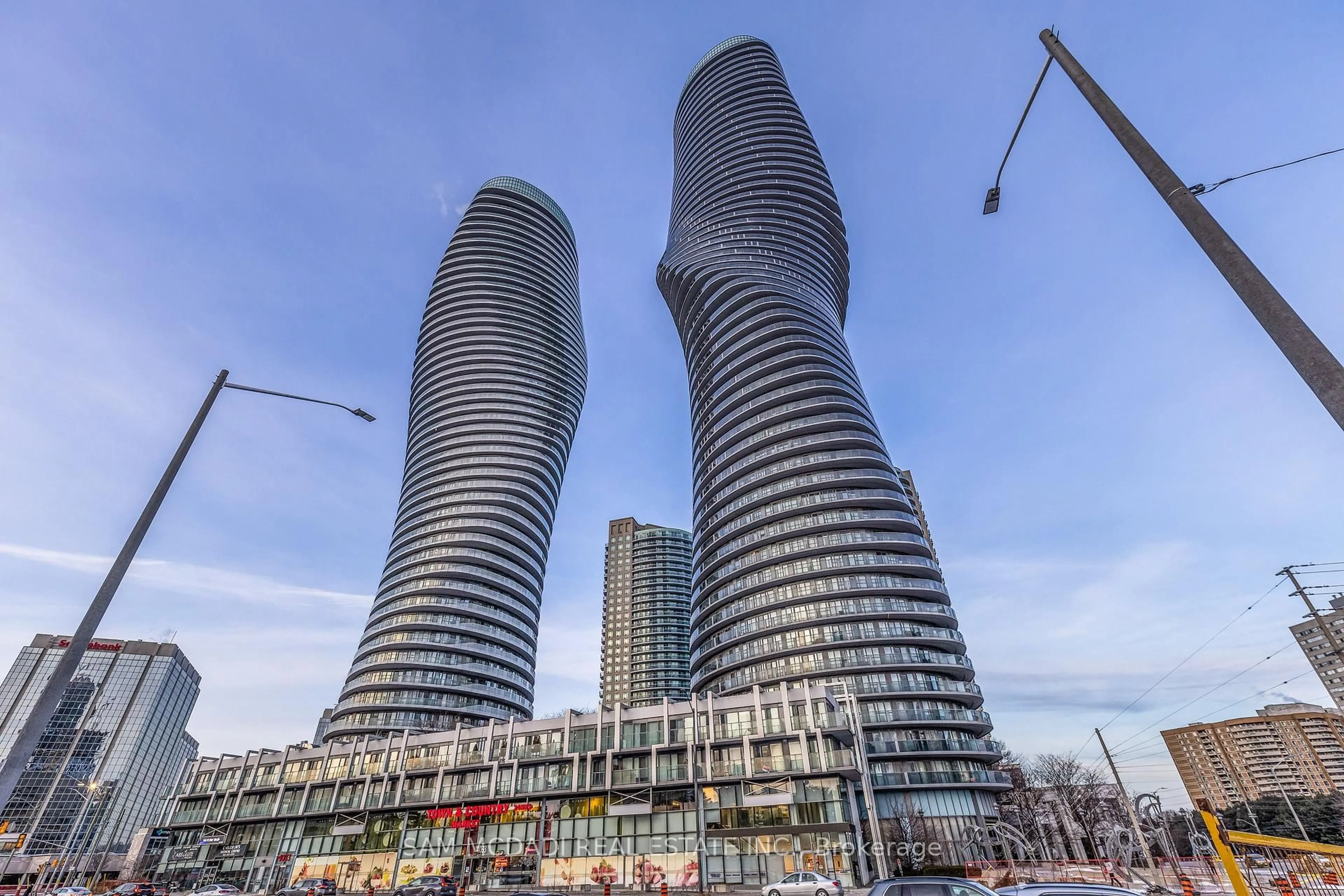 Balcony in the apartment, city buildings view from balcony for 50 Absolute Ave #PH3, Mississauga Ontario L4Z 0A8