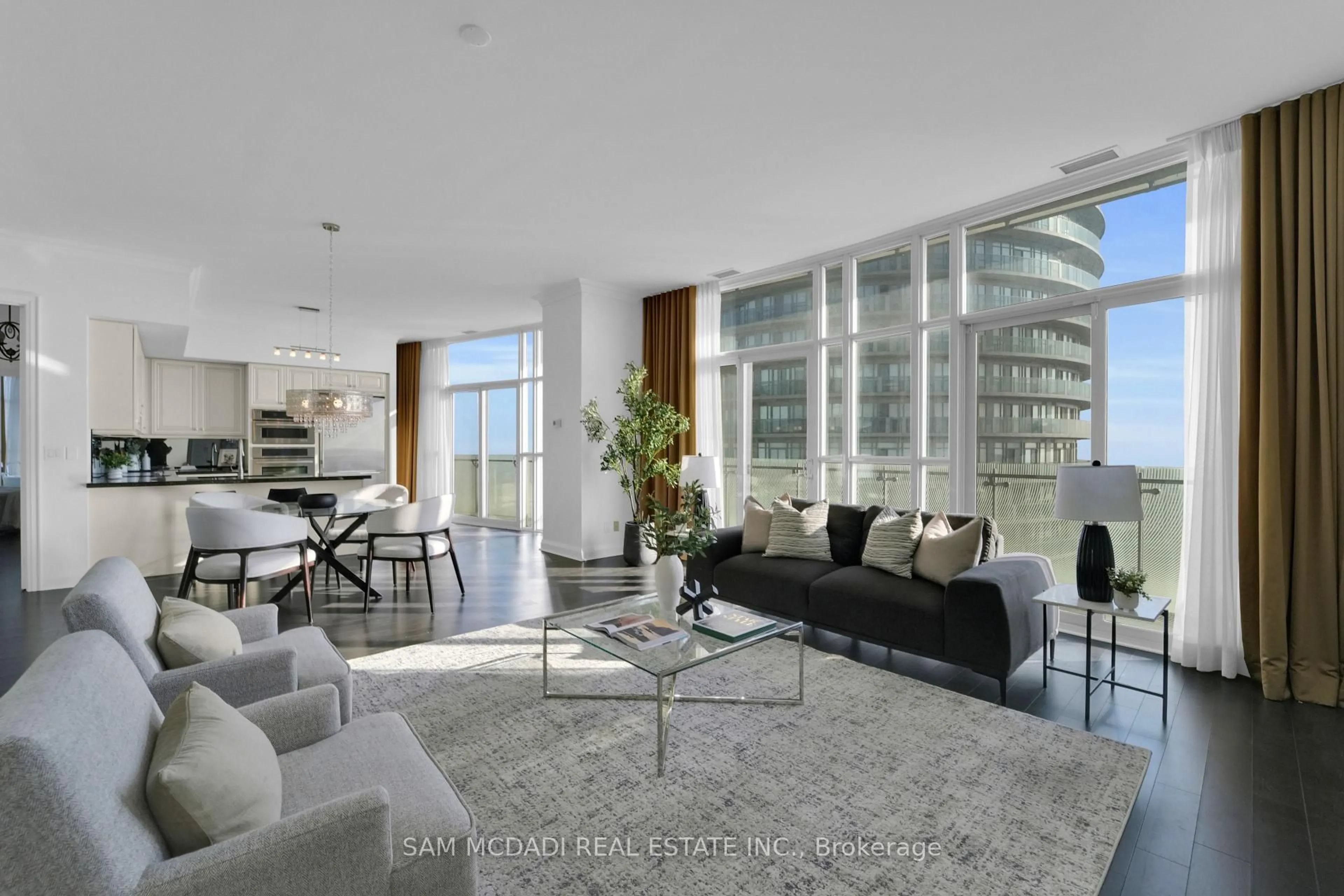 Living room with furniture, unknown for 50 Absolute Ave #PH3, Mississauga Ontario L4Z 0A8