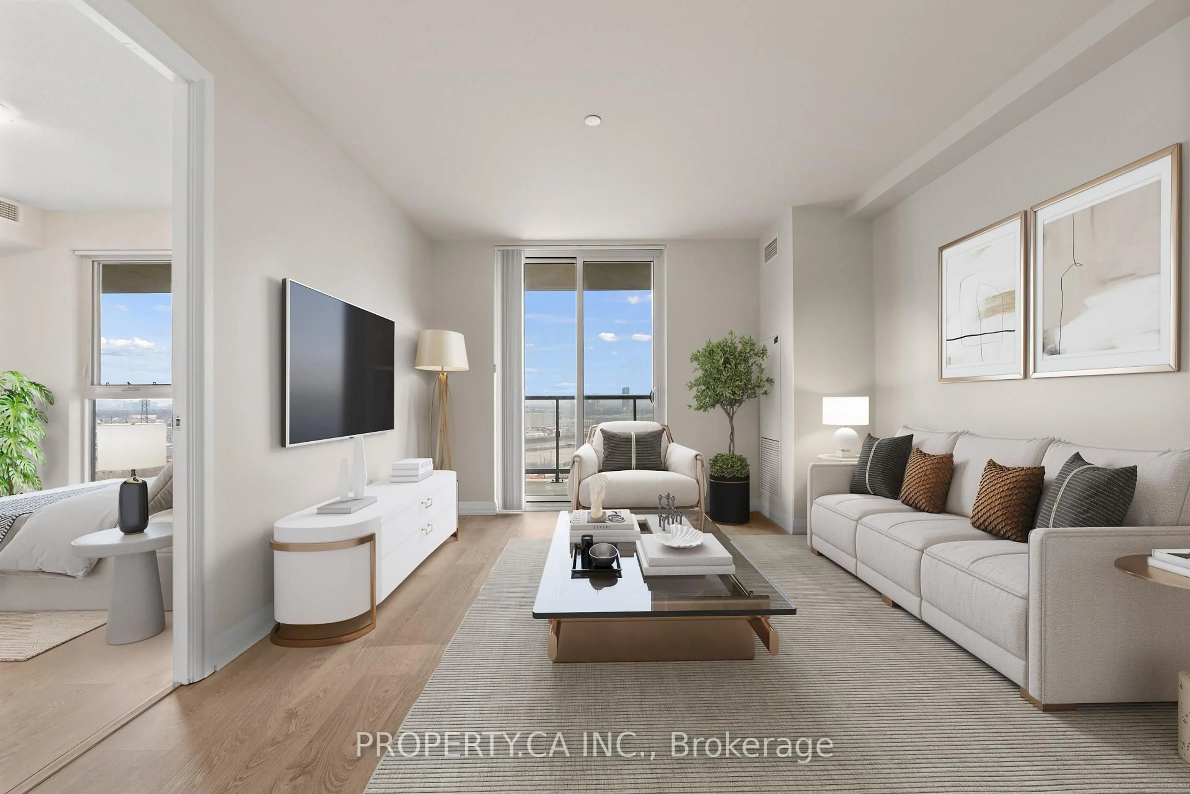 Living room with furniture, unknown for 50 Thomas Riley Rd #1002, Toronto Ontario M9B 0C5