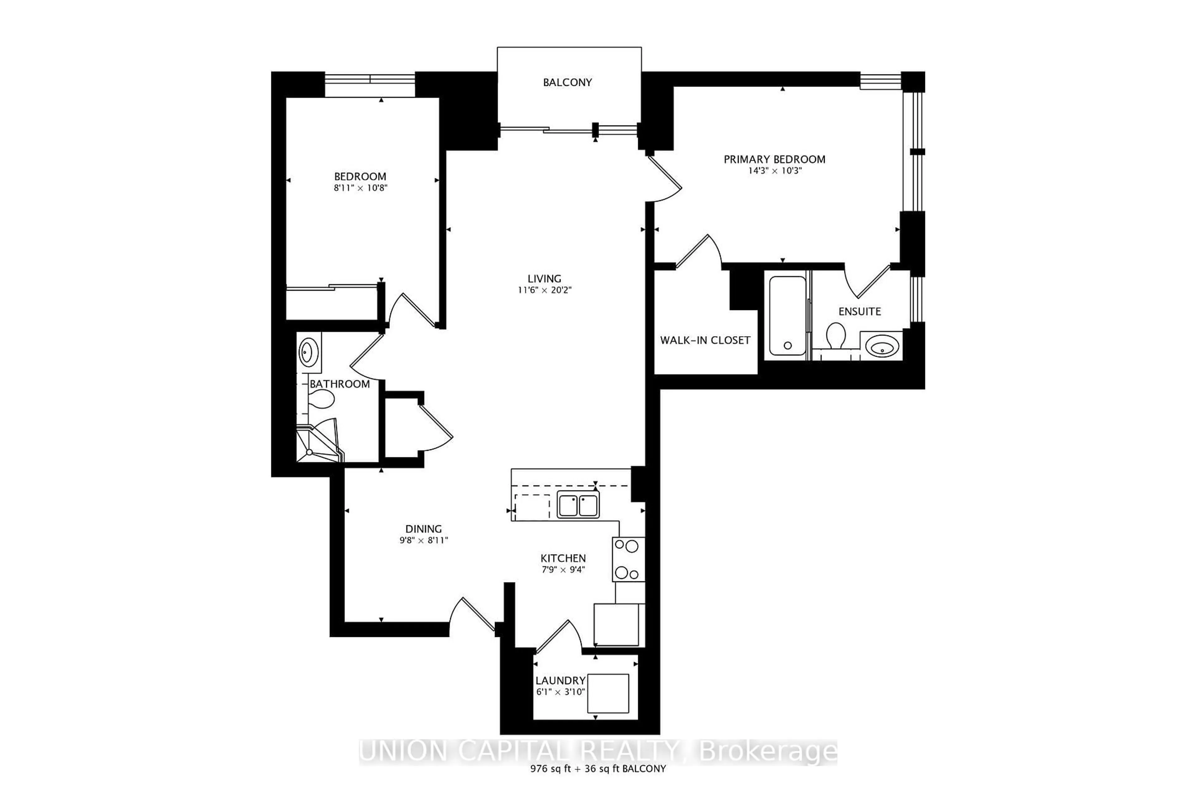 Floor plan for 5229 Dundas St #1104, Toronto Ontario M9B 6L9