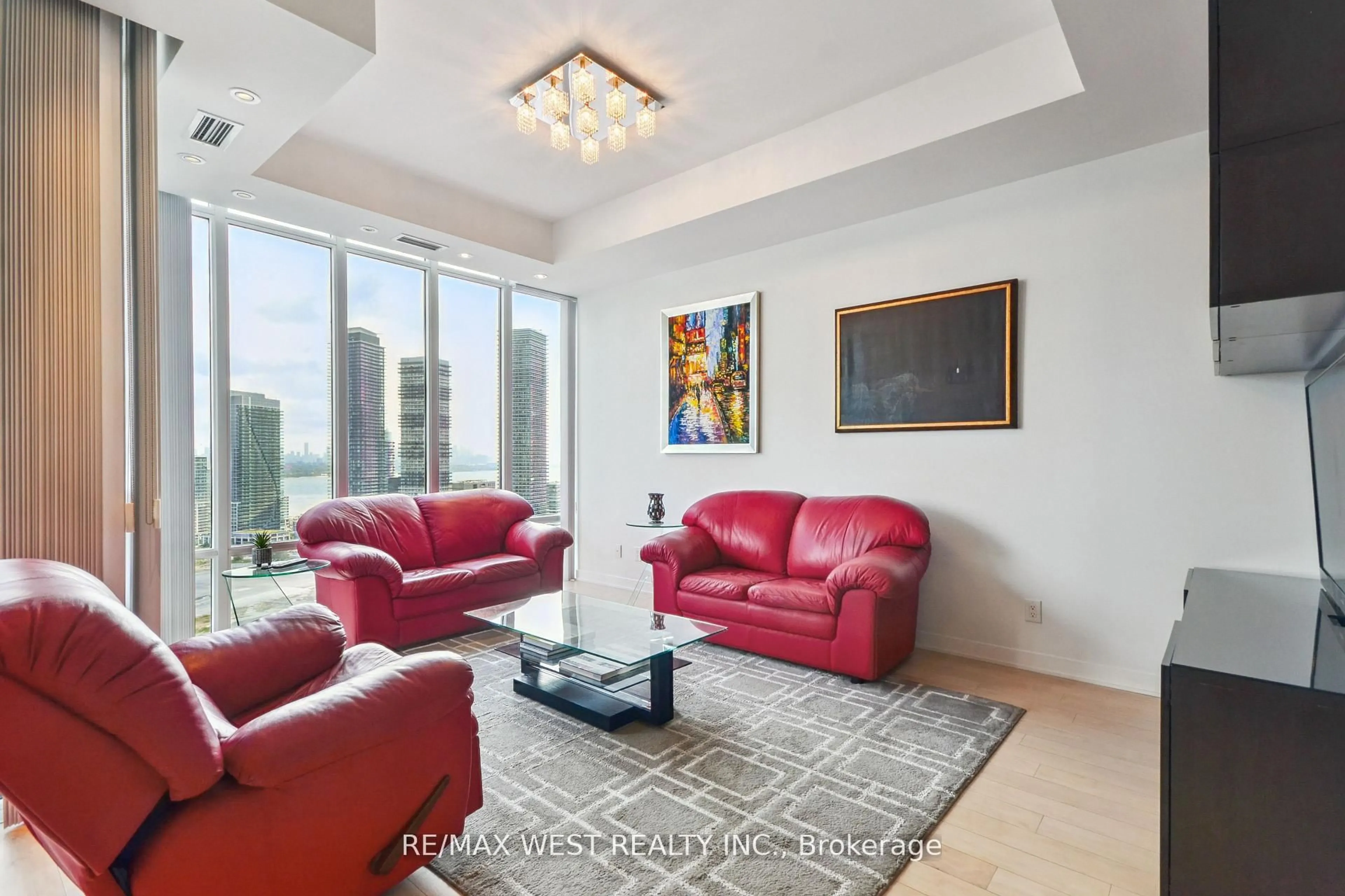 Living room with furniture, unknown for 88 Park Lawn Rd #2906, Toronto Ontario M8Y 0B5