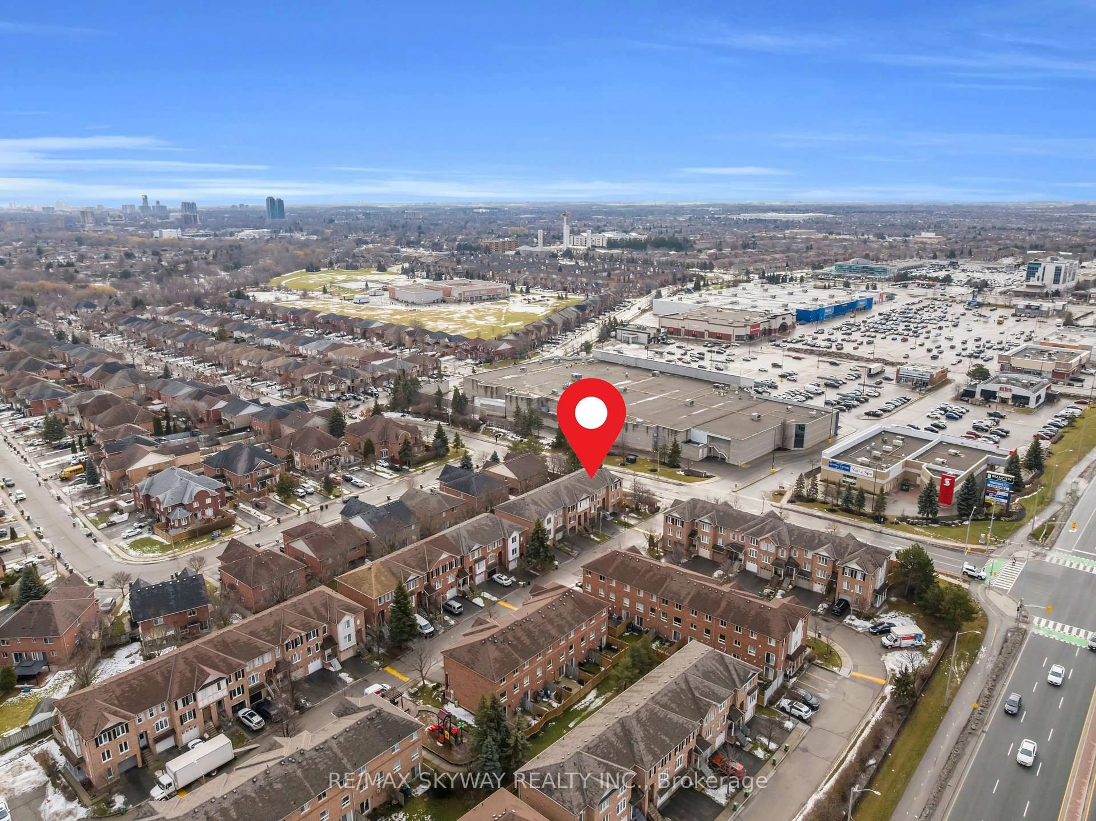 A pic from outside/outdoor area/front of a property/back of a property/a pic from drone, city buildings view from balcony for 2 Clay Brick Crt #3, Brampton Ontario L6V 4M1