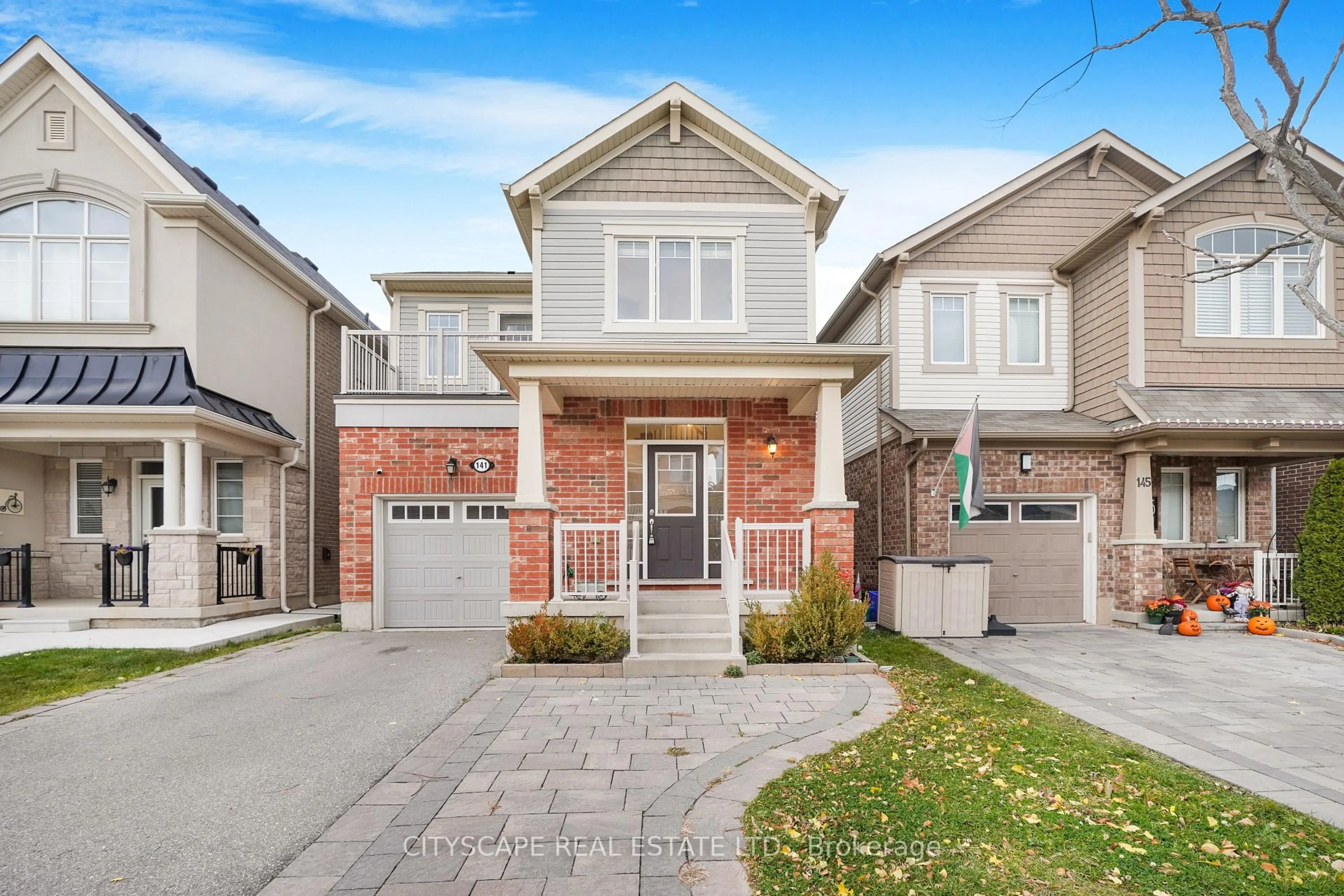 Home with brick exterior material, street for 141 Hatt Crt, Milton Ontario L9E 1G7