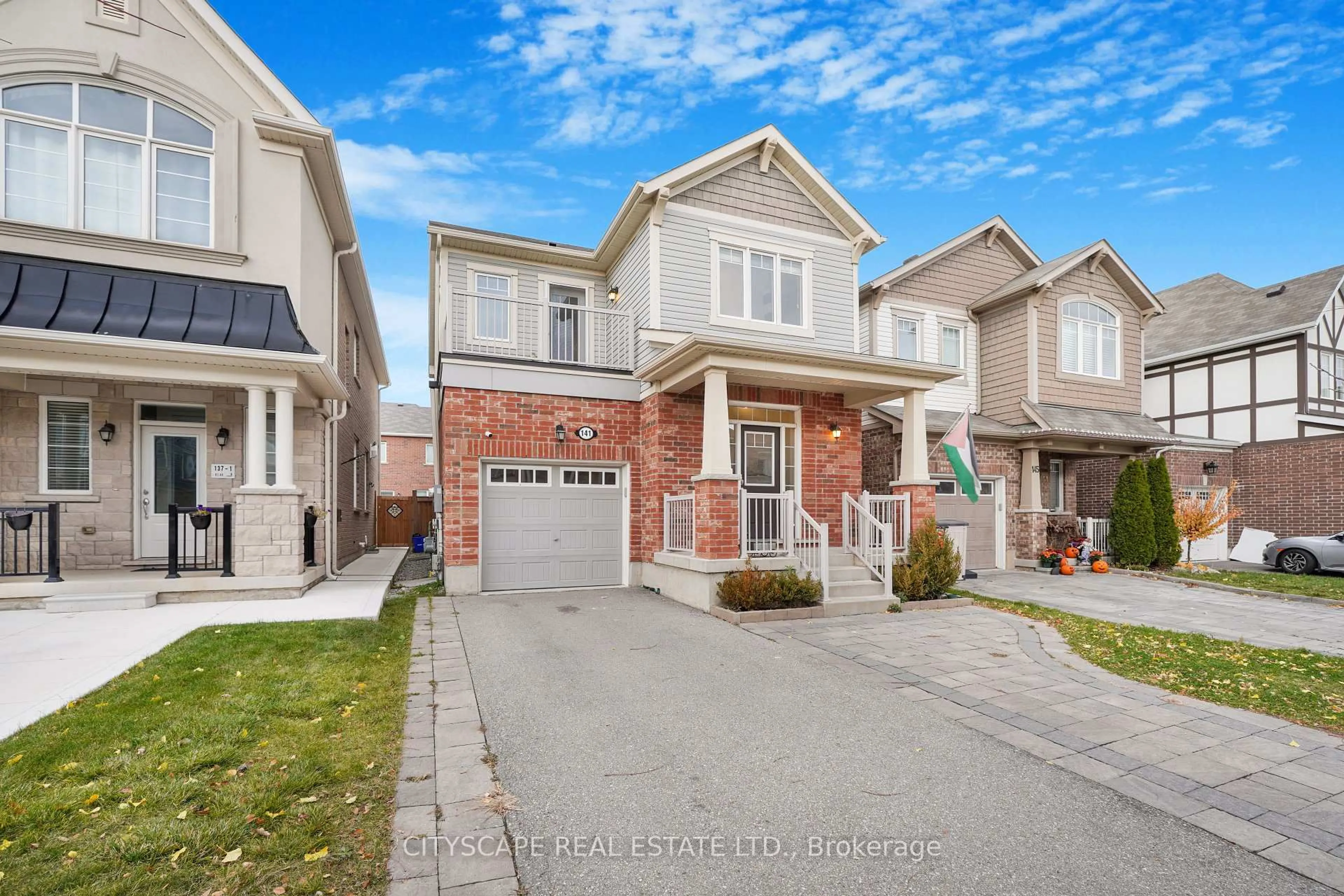 Home with brick exterior material, street for 141 Hatt Crt, Milton Ontario L9E 1G7