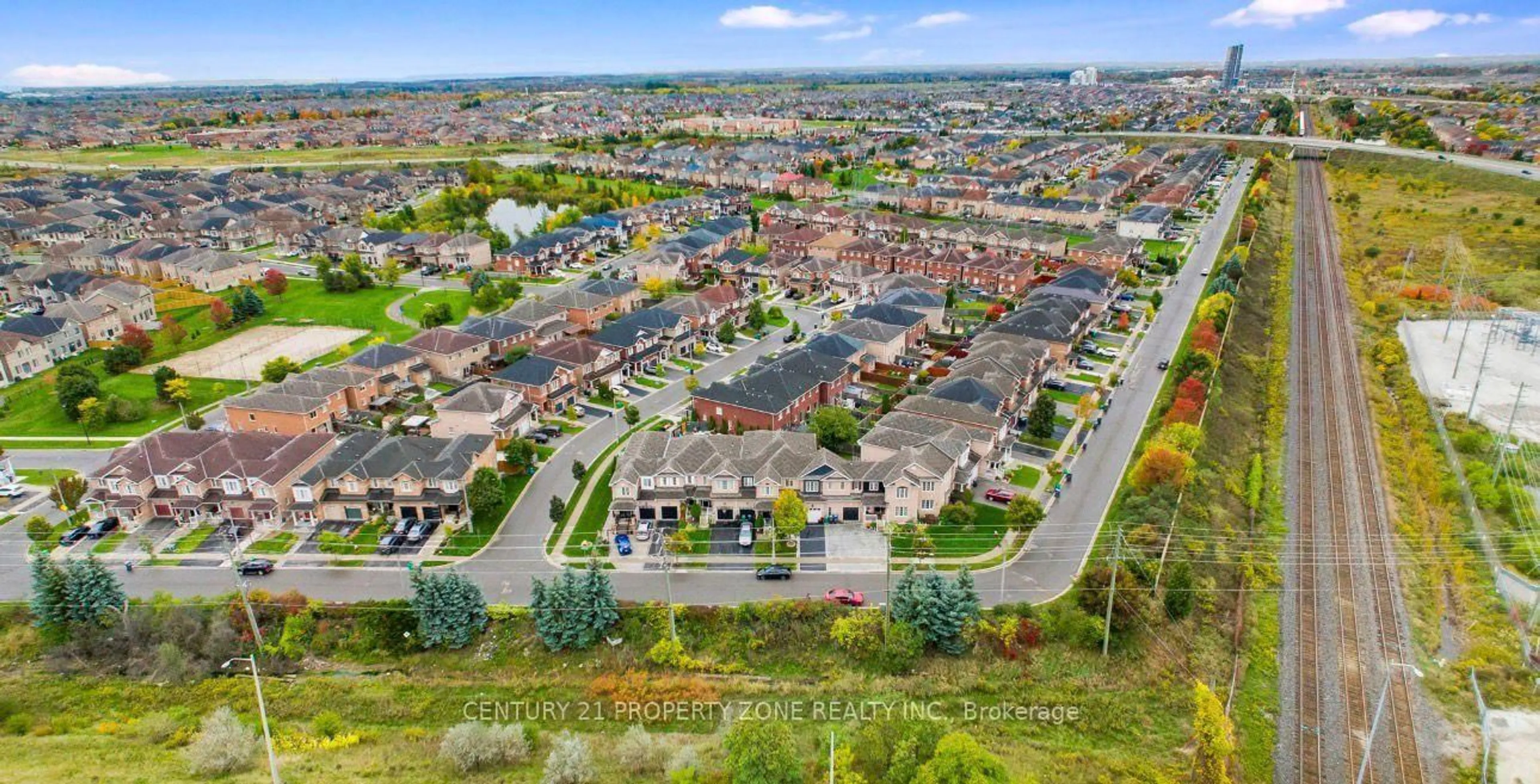 A pic from outside/outdoor area/front of a property/back of a property/a pic from drone, street for 83 Spicebush Terr, Brampton Ontario L6X 0J5