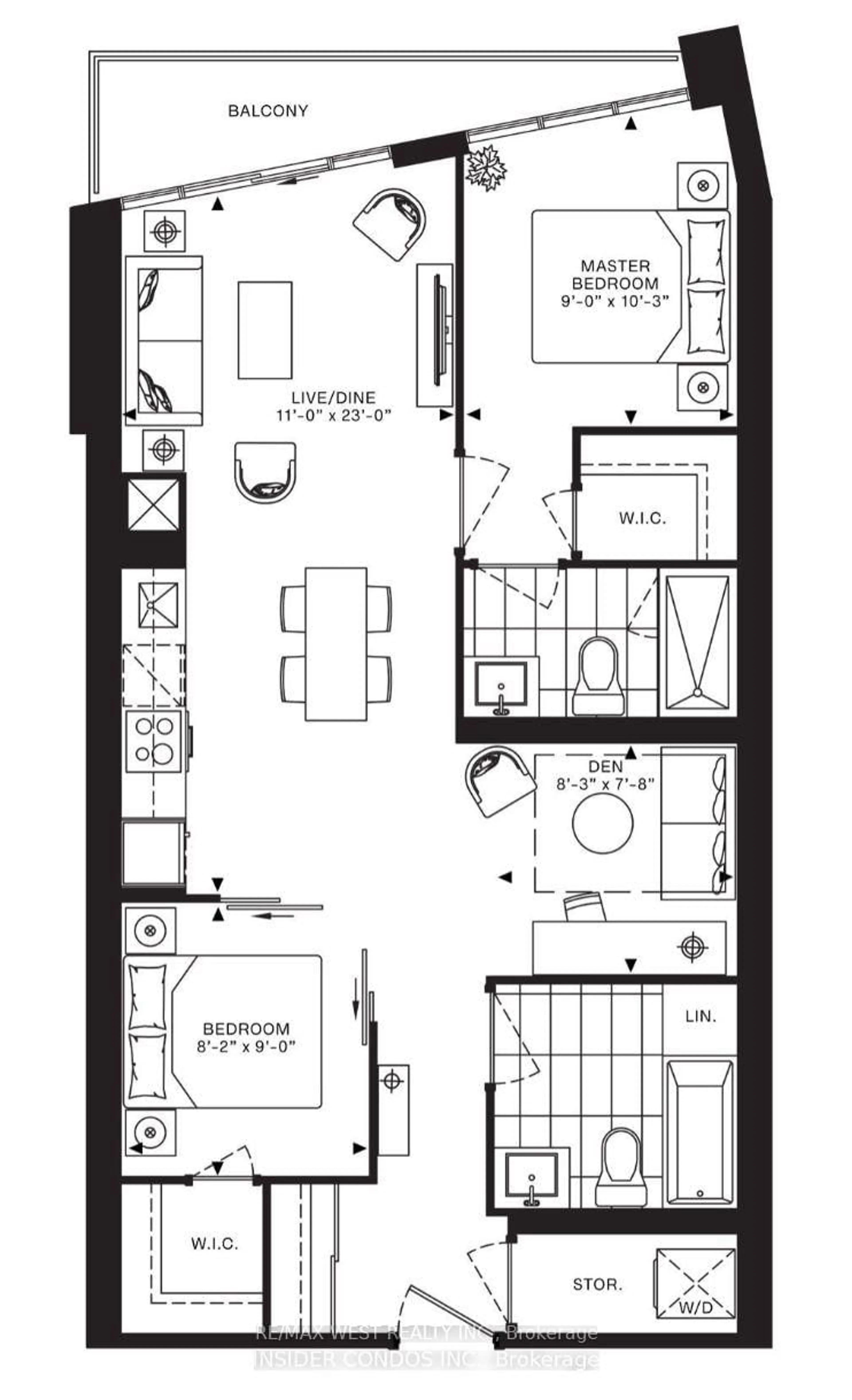 Floor plan for 36 Zorra St #422, Toronto Ontario M8Z 1R7