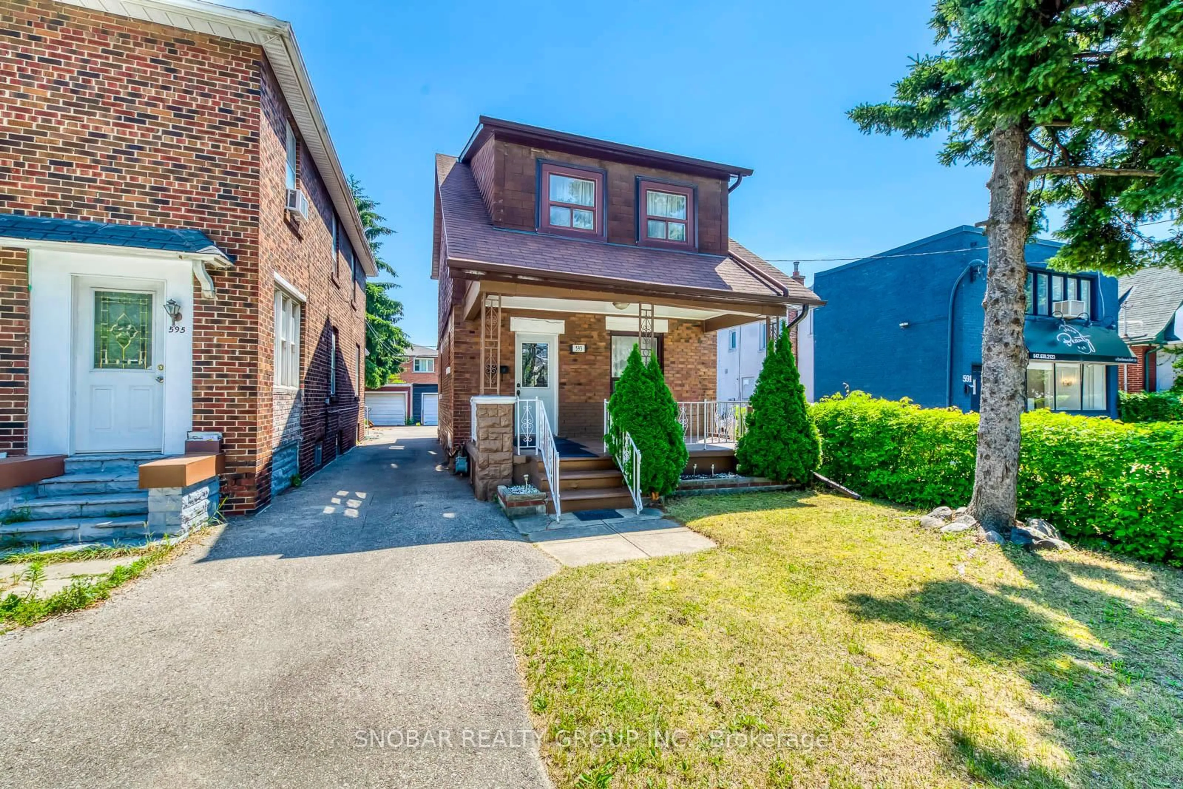 Home with brick exterior material, street for 593 Royal York Rd, Toronto Ontario M8Y 2S8