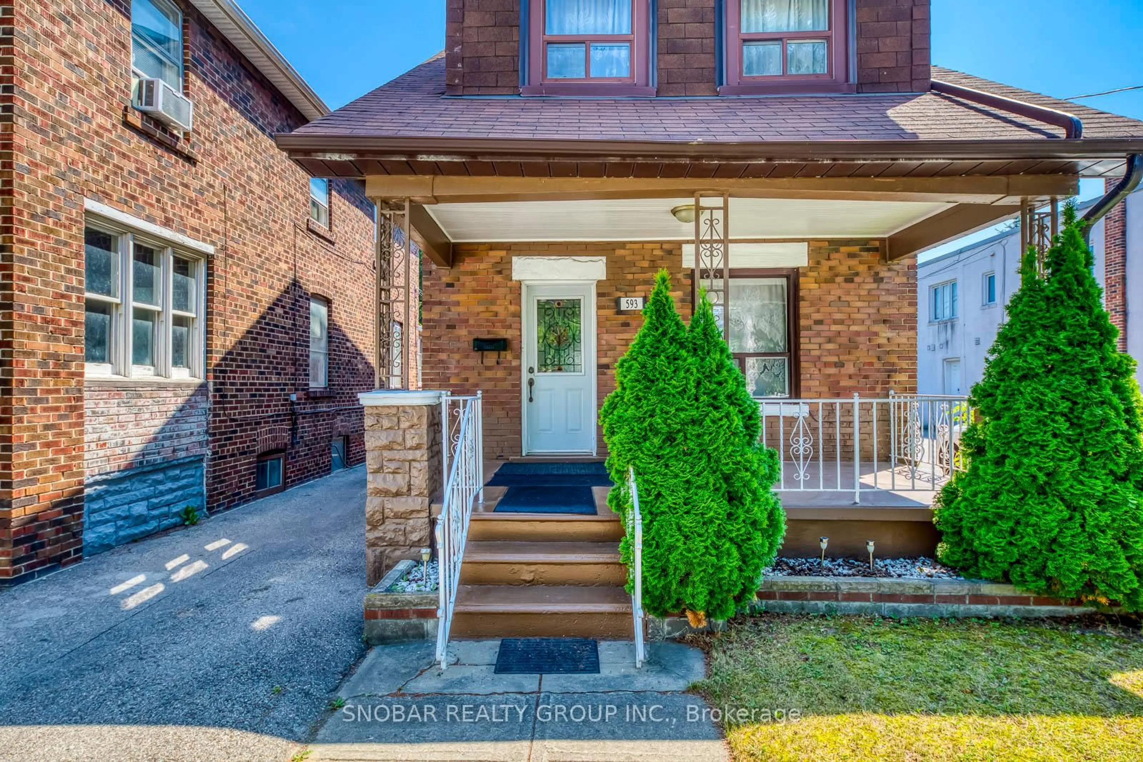 Home with brick exterior material, street for 593 Royal York Rd, Toronto Ontario M8Y 2S8
