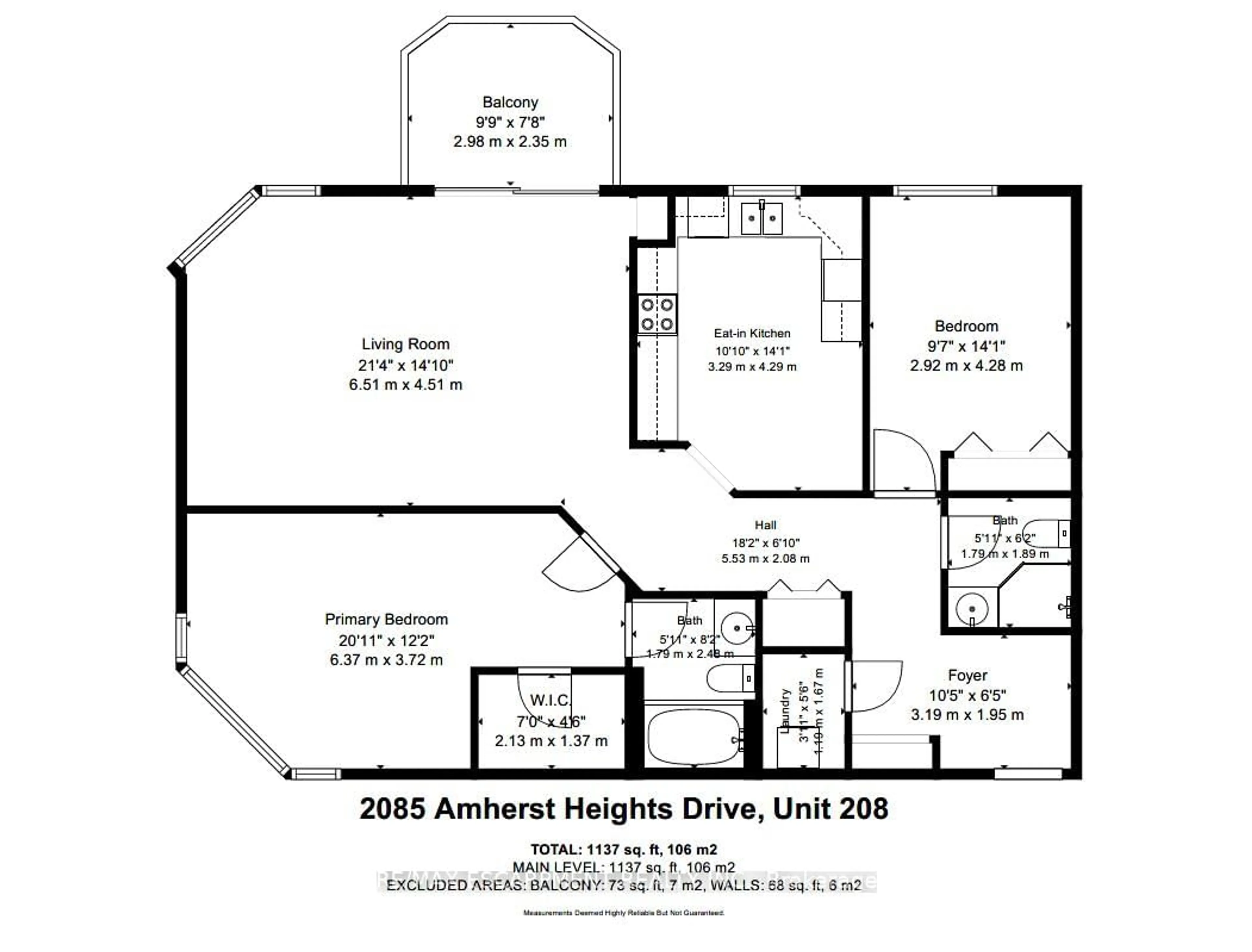 Floor plan for 2085 Amherst Heights Dr #208, Burlington Ontario L7P 5C2