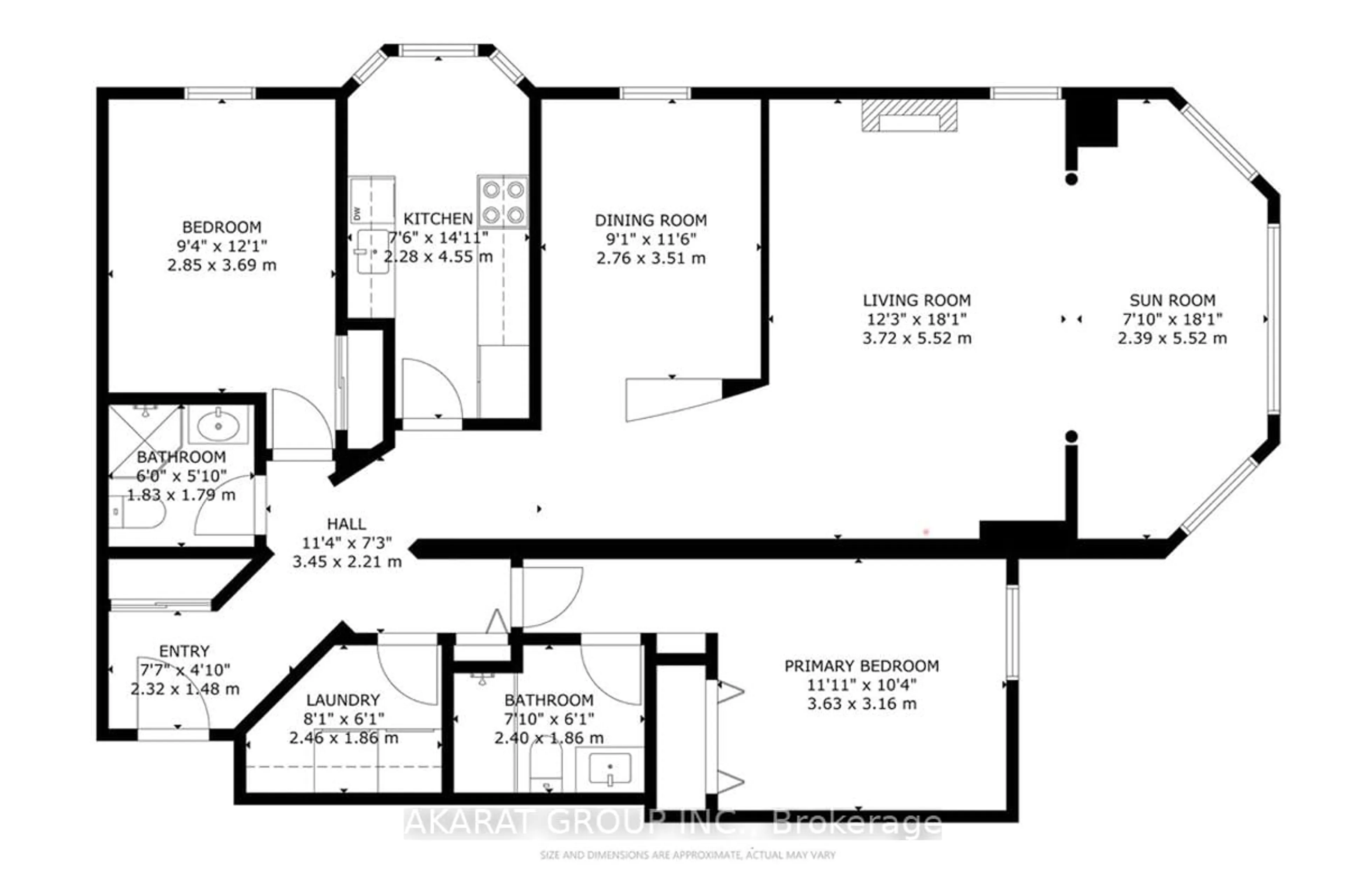 Floor plan for 5280 Lakeshore Rd #911, Burlington Ontario L7L 5R1