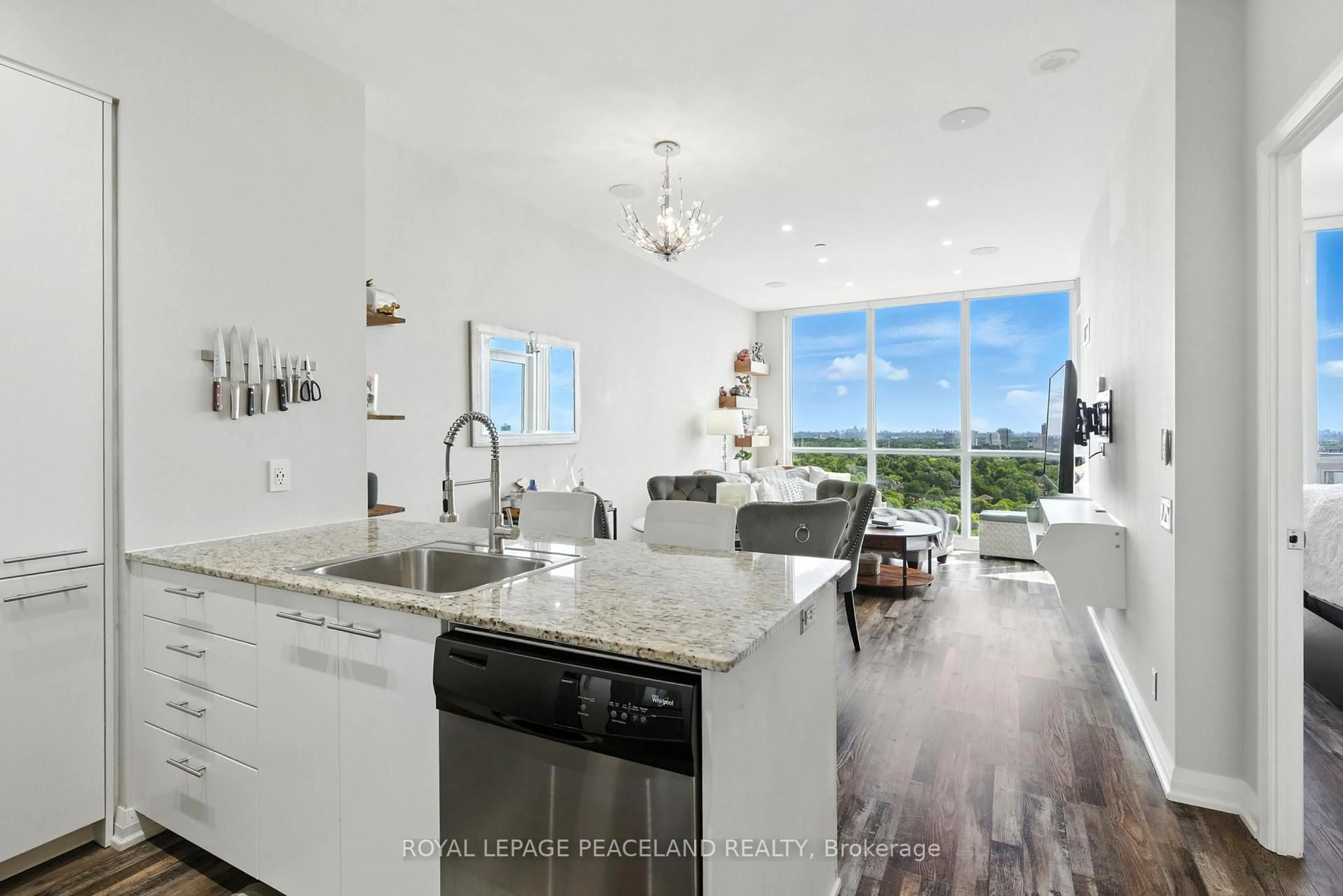 Open concept kitchen, ceramic/tile floor for 1 Valhalla Inn Rd #2101, Toronto Ontario M9B 1S9