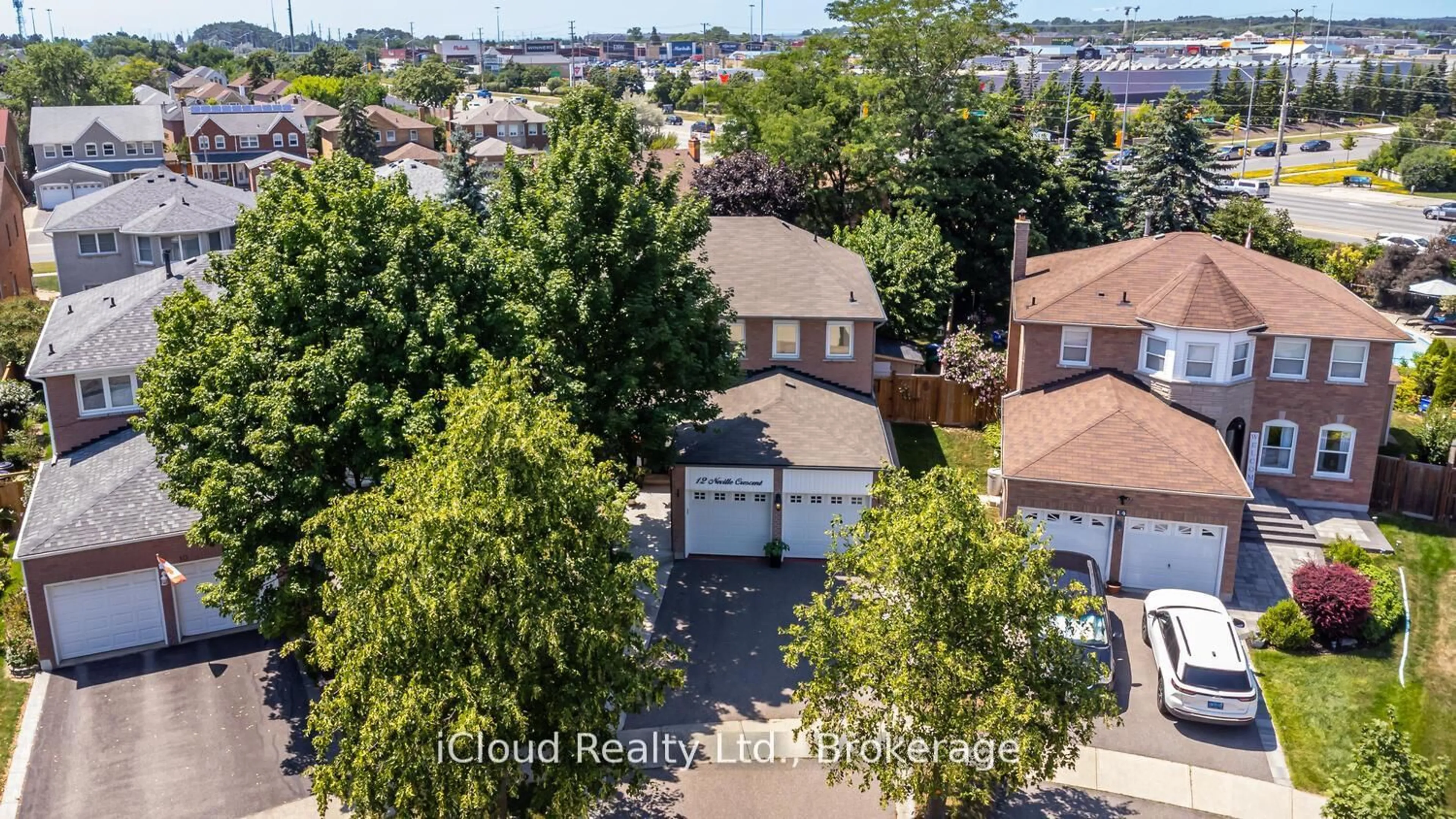 A pic from outside/outdoor area/front of a property/back of a property/a pic from drone, city buildings view from balcony for 12 Neville Cres, Brampton Ontario L6S 5L1