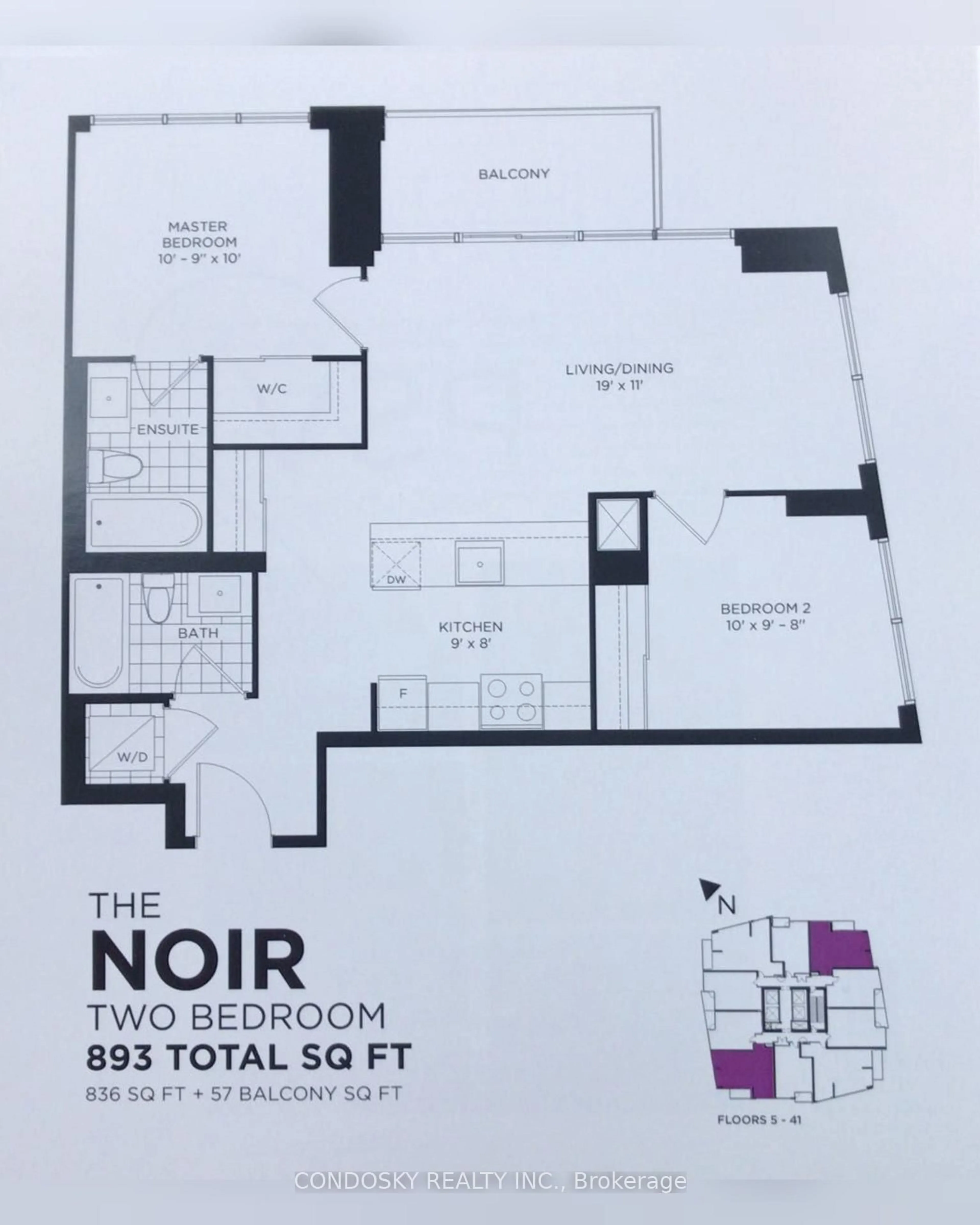 Floor plan for 510 Curran Pl #4109, Mississauga Ontario L5B 0J8
