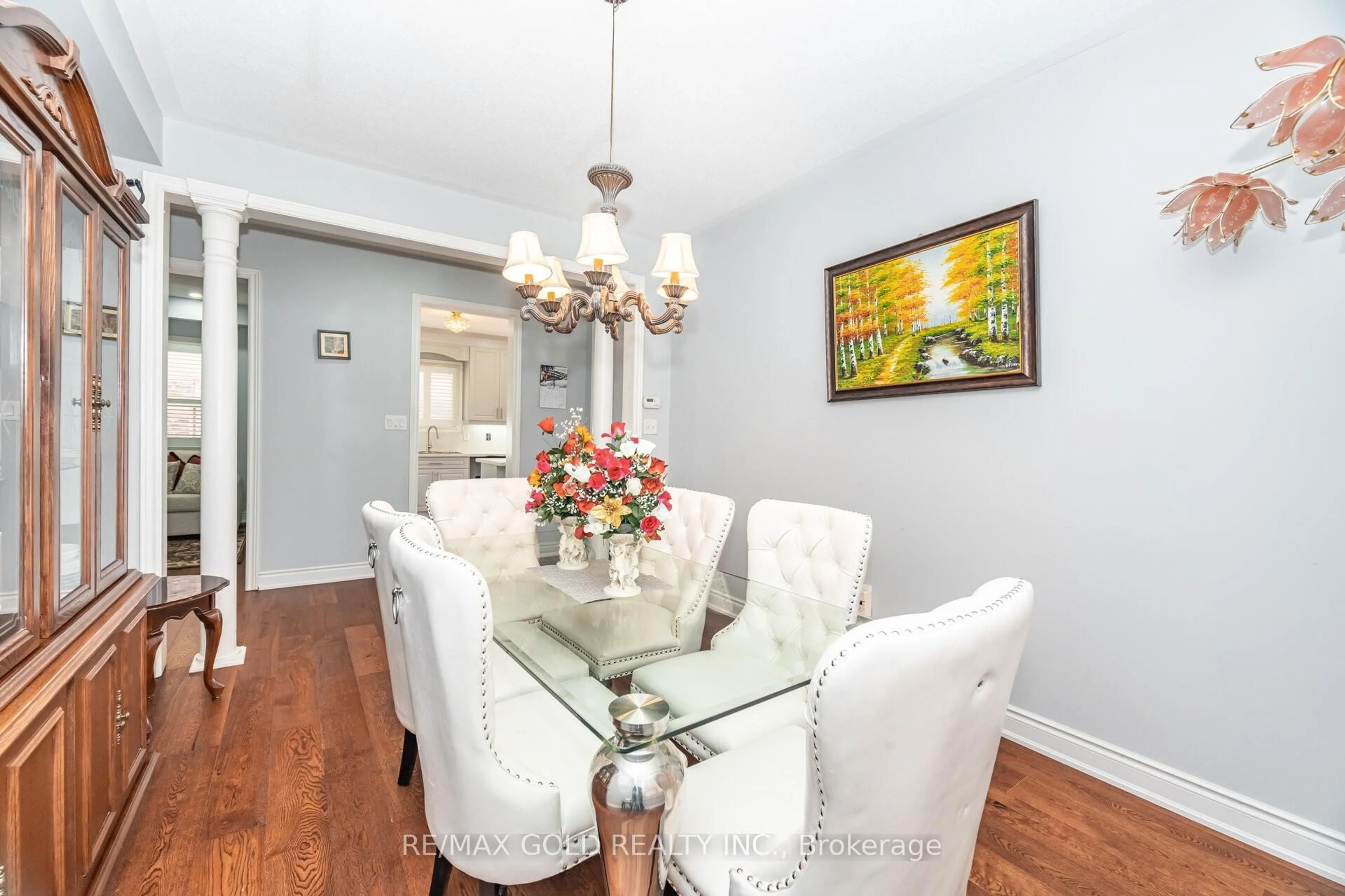 Dining room, wood/laminate floor for 8 Goreridge Cres, Brampton Ontario L6P 1P2