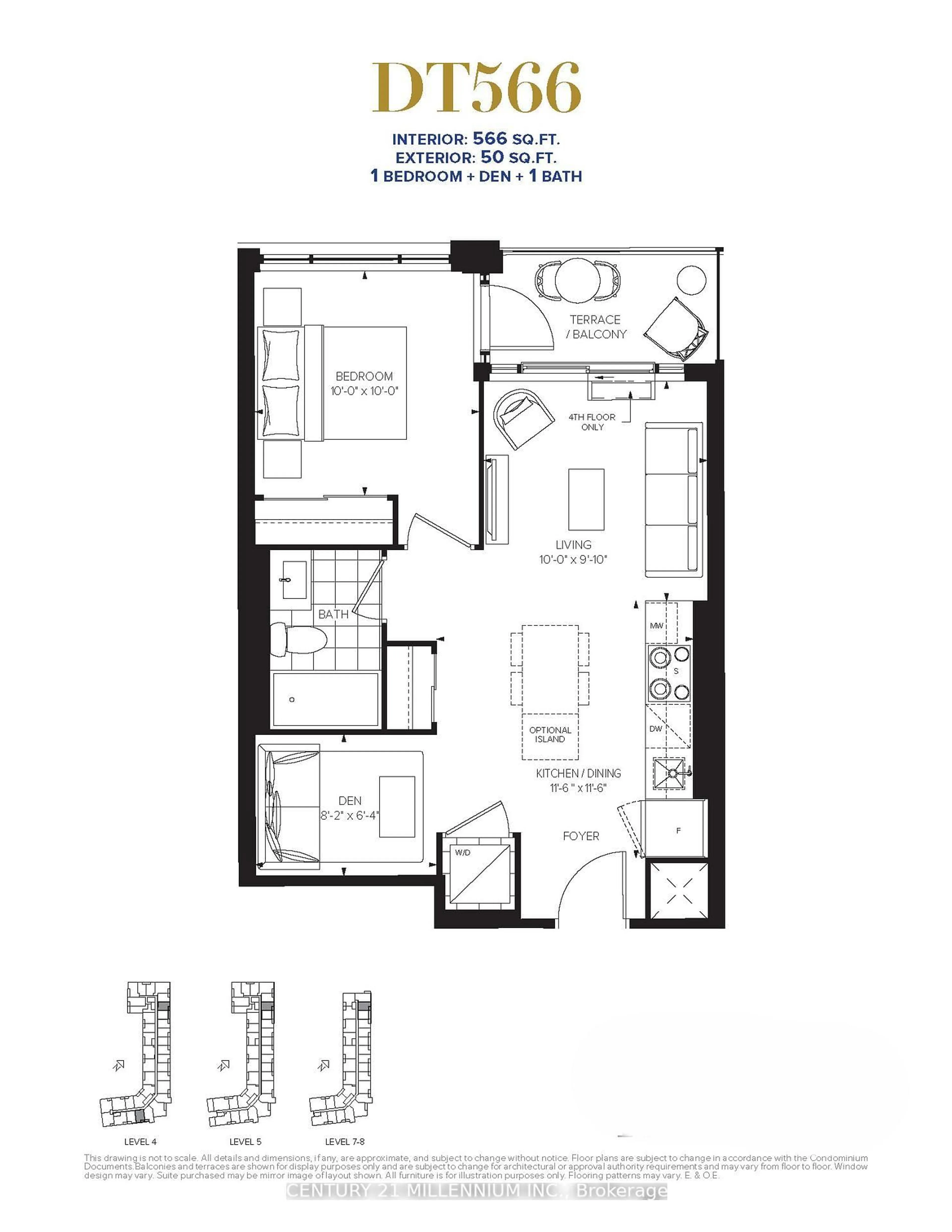 Floor plan for 405 Dundas St #810, Oakville Ontario L6M 5P9
