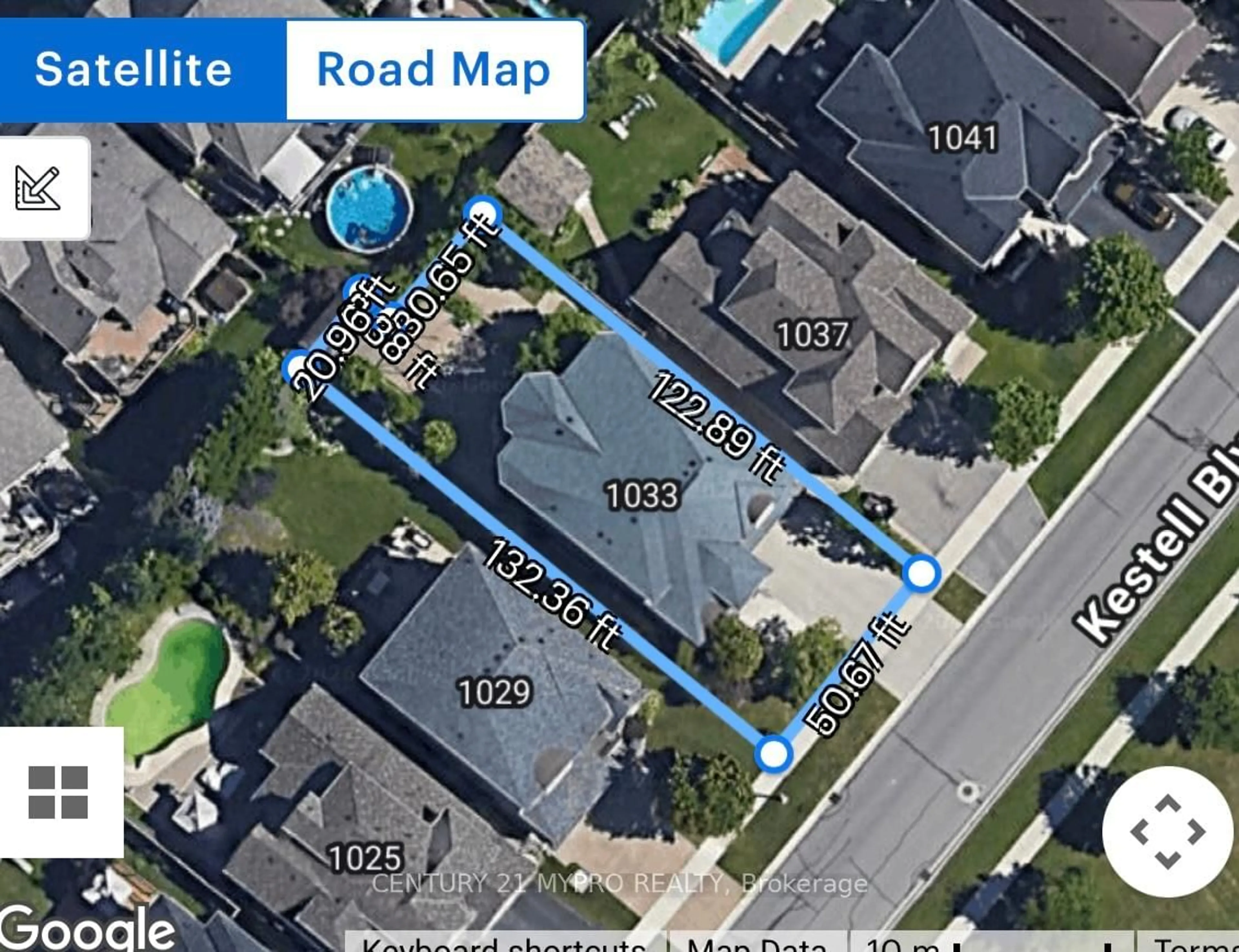 Picture of a map for 1033 Kestell Blvd, Oakville Ontario L6H 7L7