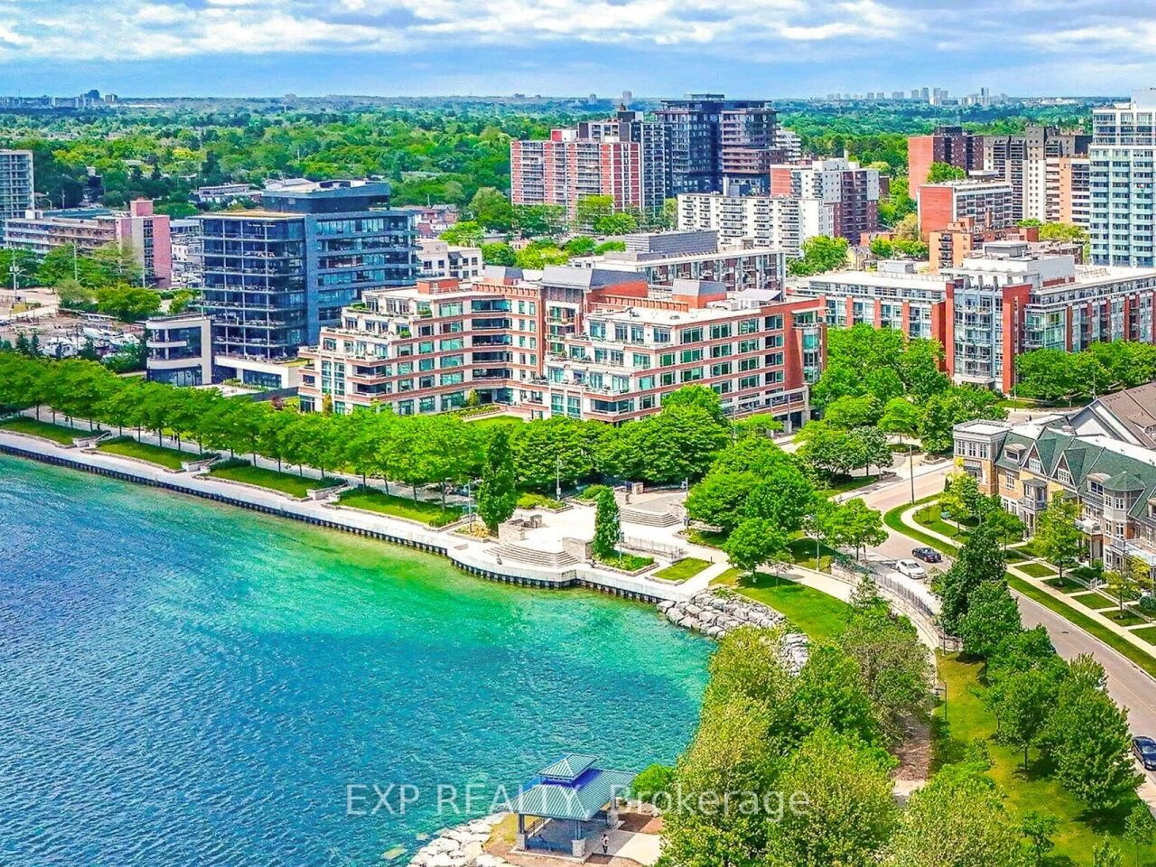 A pic from outside/outdoor area/front of a property/back of a property/a pic from drone, water/lake/river/ocean view for 65 Port St #406, Mississauga Ontario L5G 4V3
