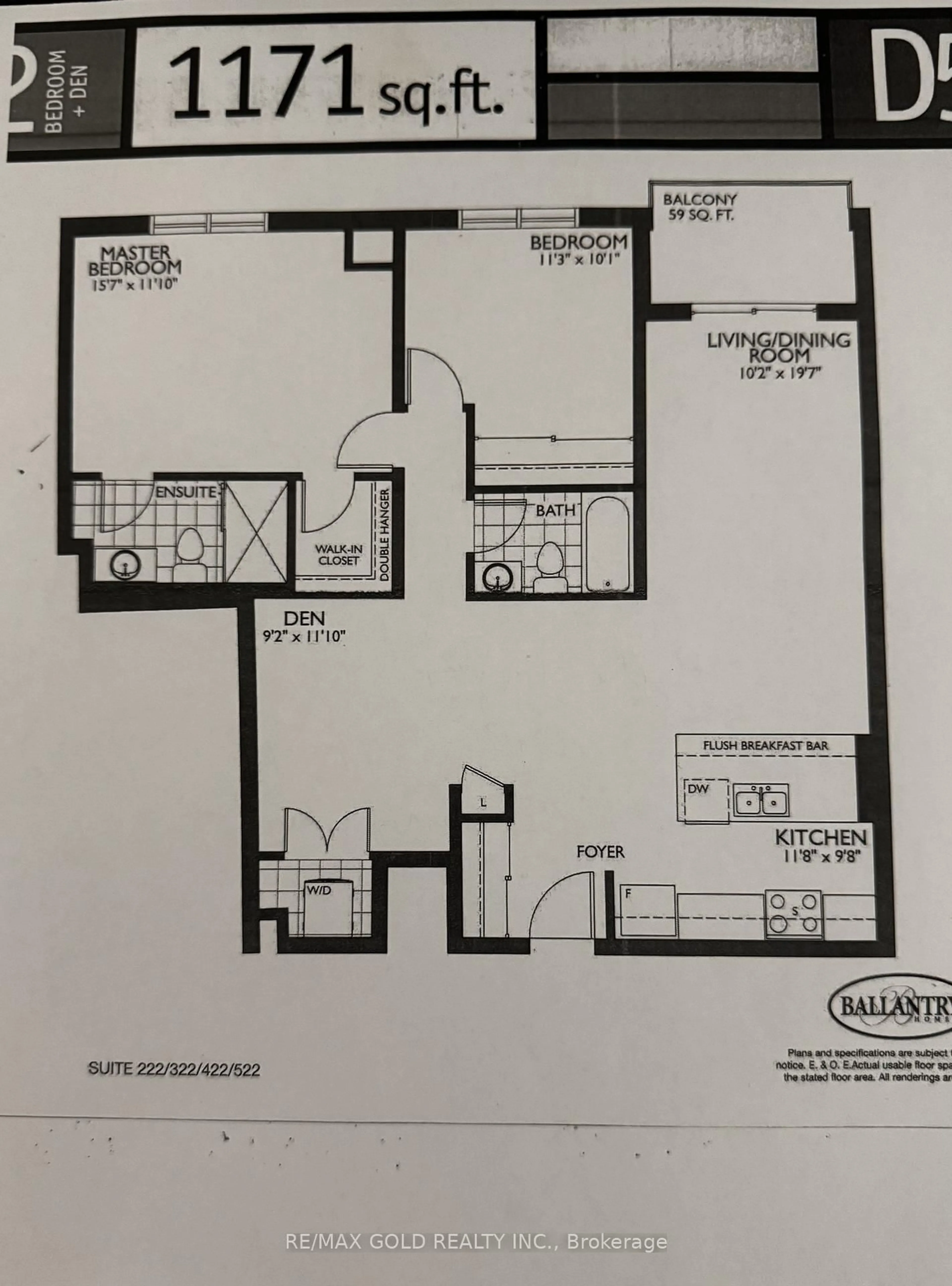 Floor plan for 150 Oak Park Blvd #222, Oakville Ontario L6H 3P2