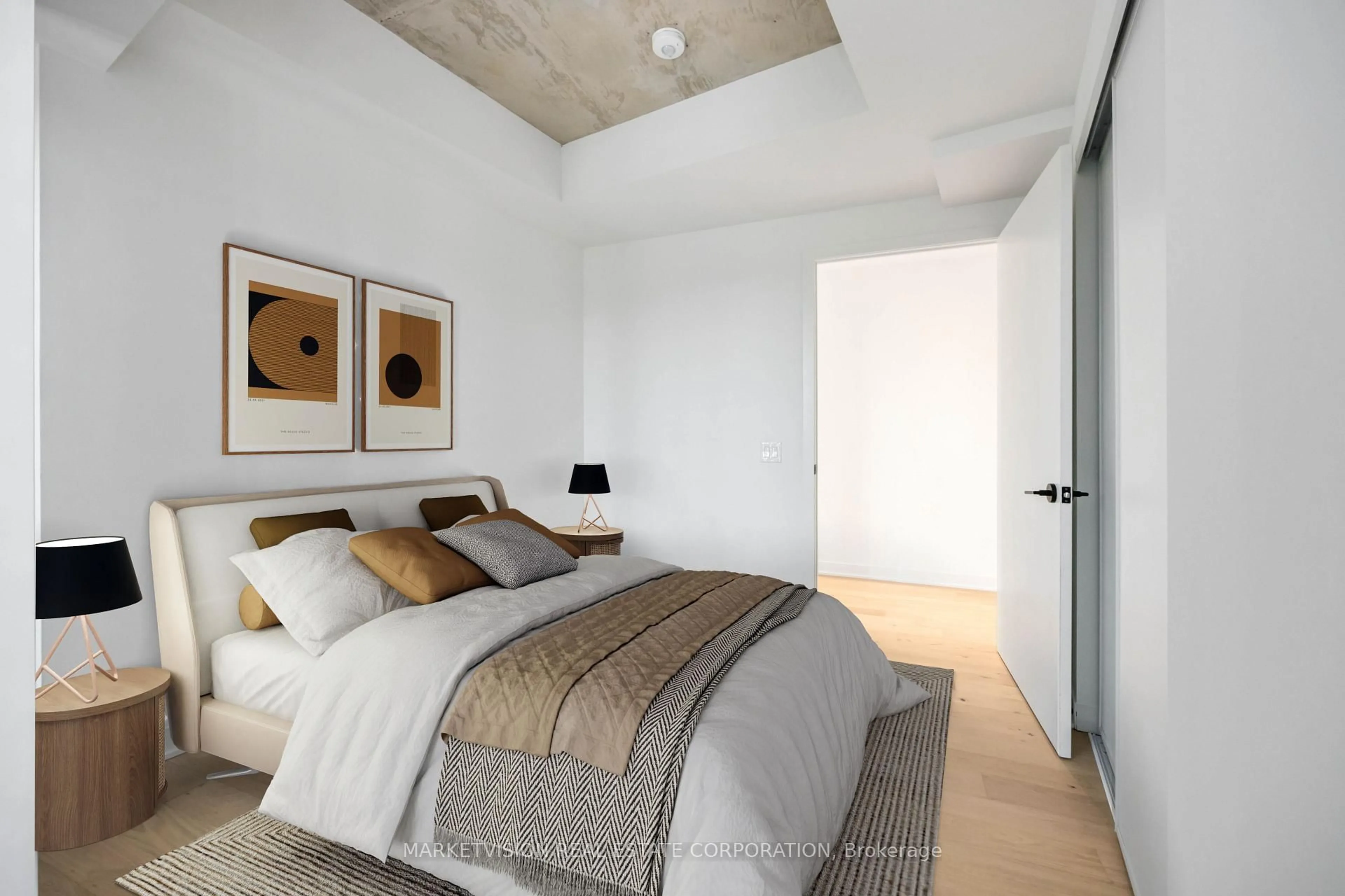 Bedroom with bed, unknown for 2625 Dundas St #417, Toronto Ontario M6P 1X9