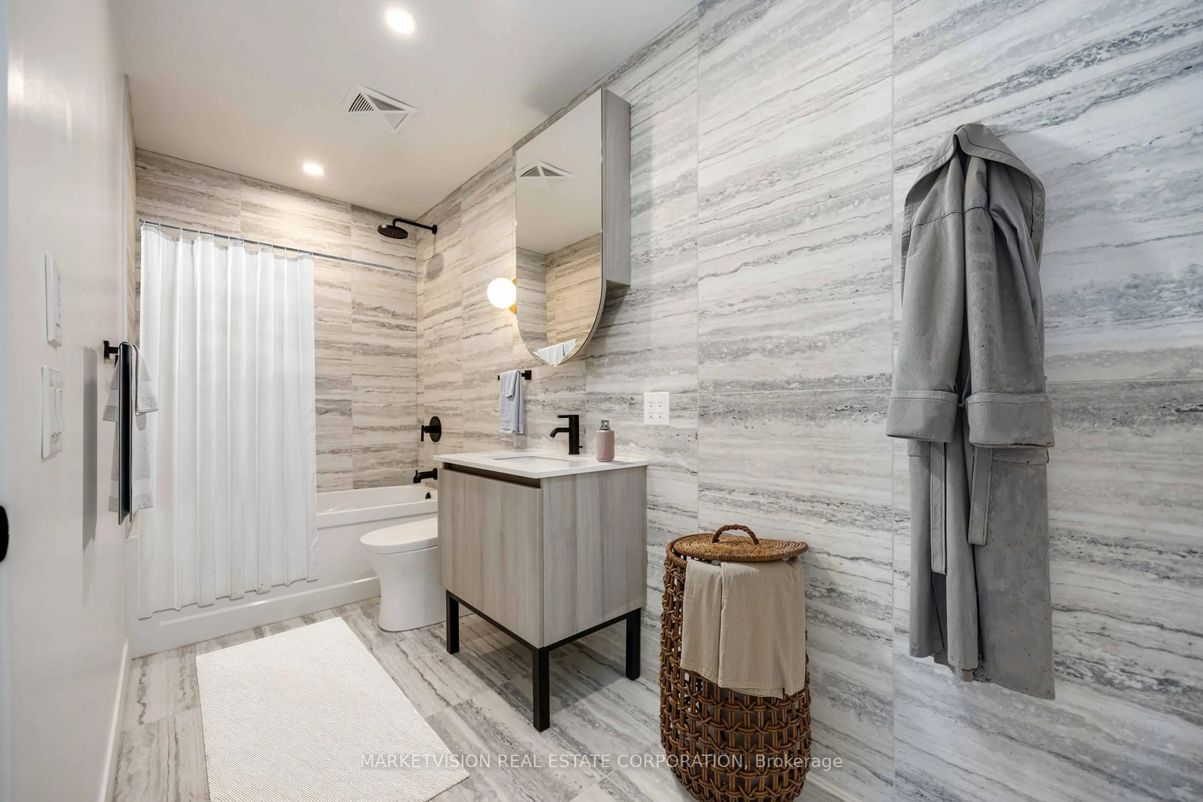 Contemporary bathroom, ceramic/tile floor for 2625 Dundas St #417, Toronto Ontario M6P 1X9