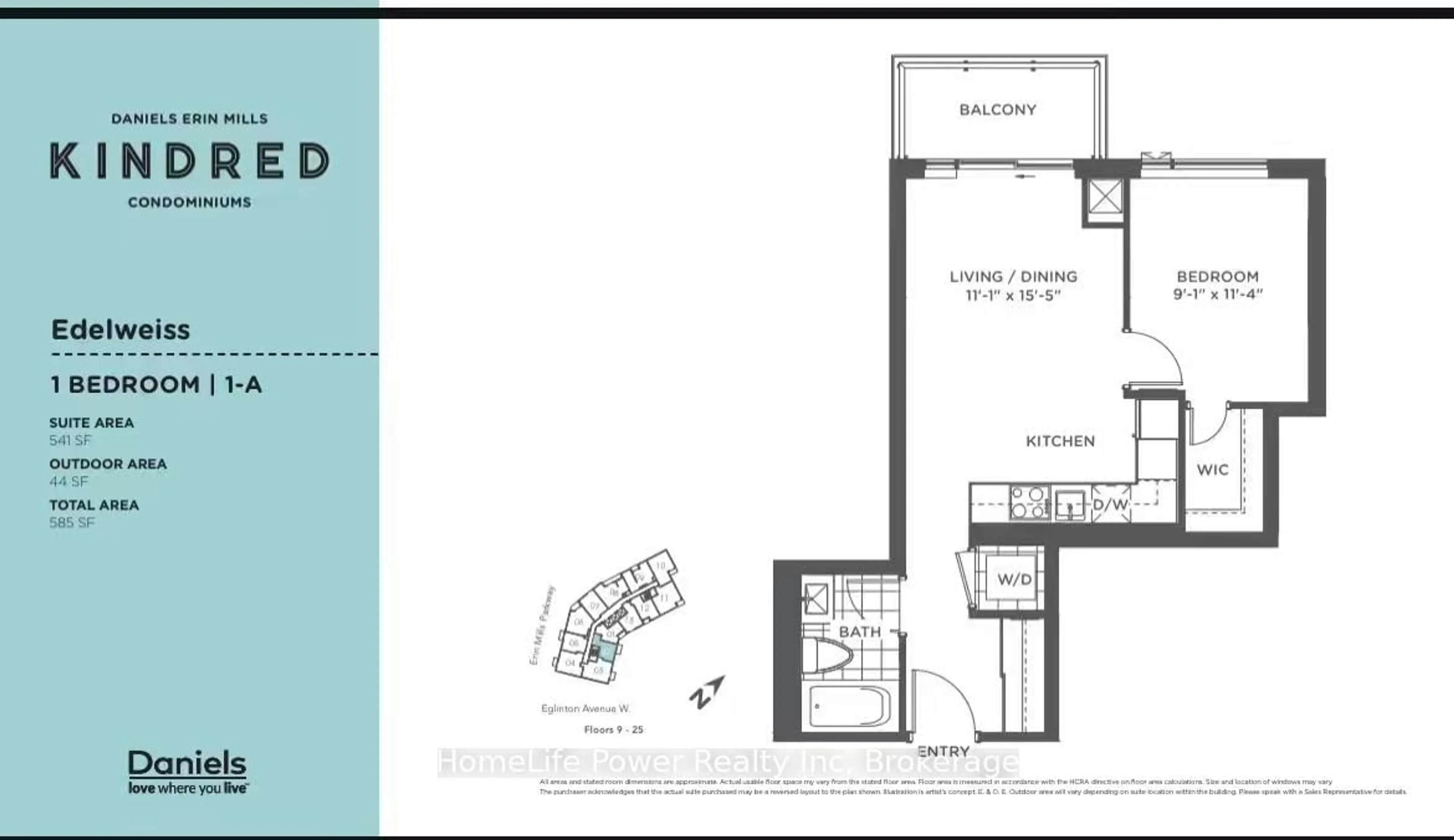 Floor plan for 2495 Eglinton Ave #1902, Mississauga Ontario L5M 2T2