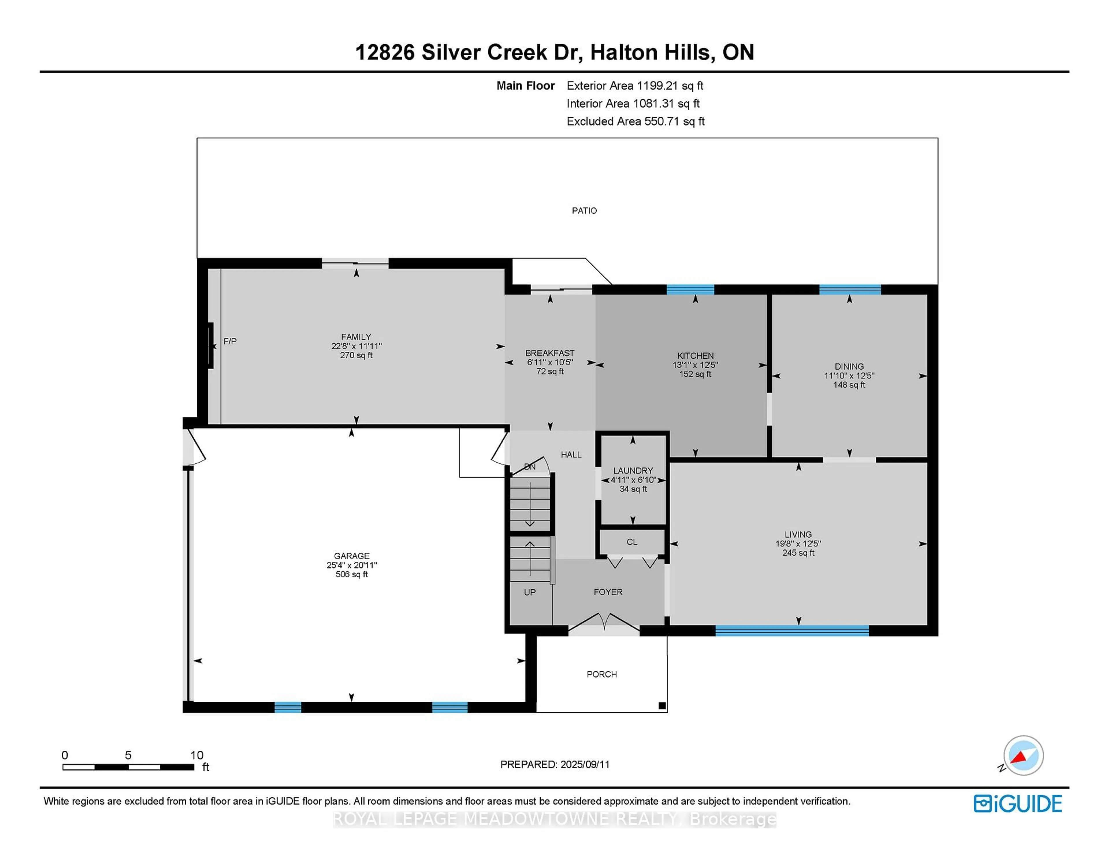 Floor plan for 12826 Silvercreek Dr, Halton Hills Ontario L7G 4S4
