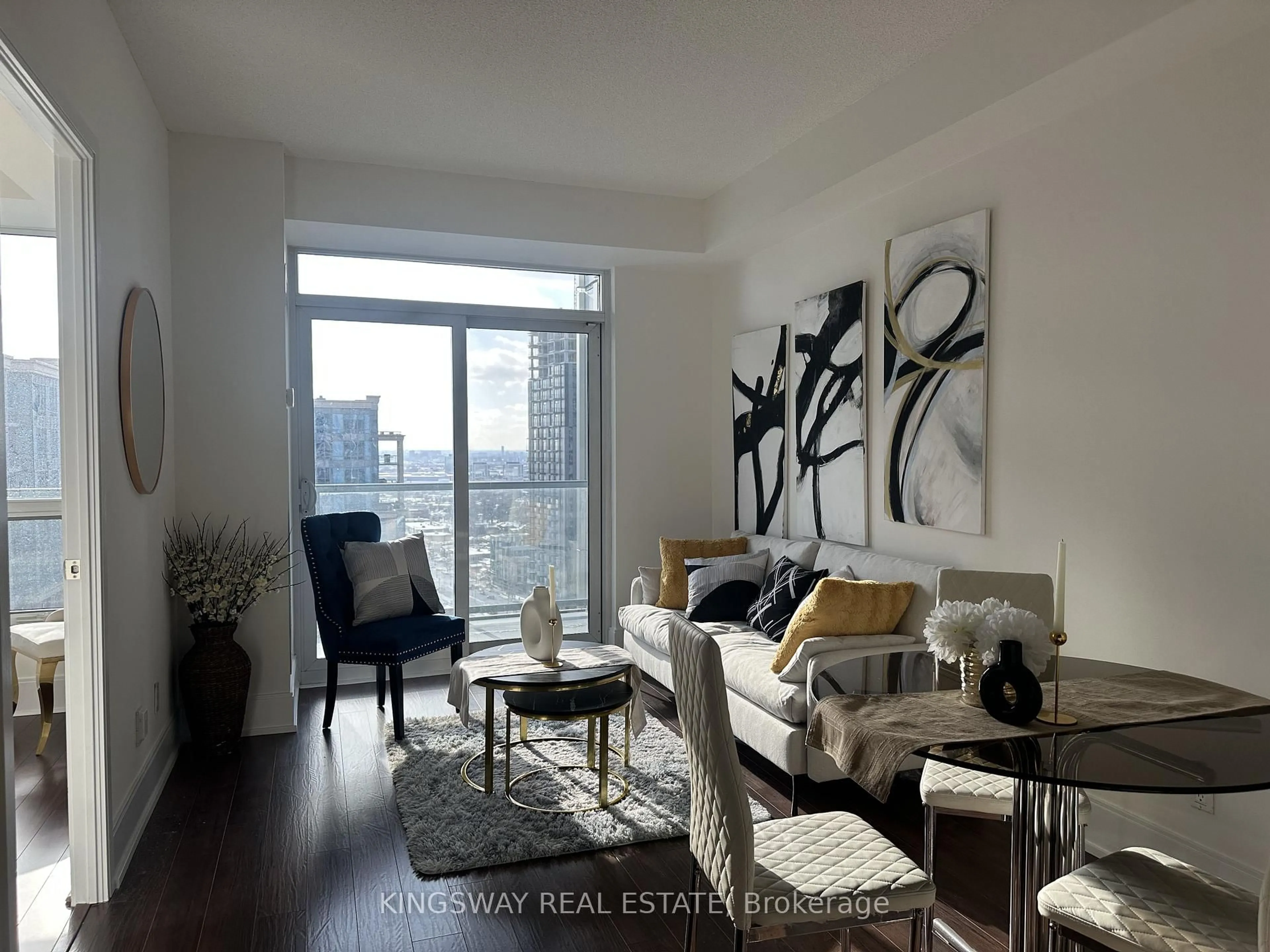 Living room with furniture, unknown for 15 Viking Lane #2603, Toronto Ontario M9B 0A4