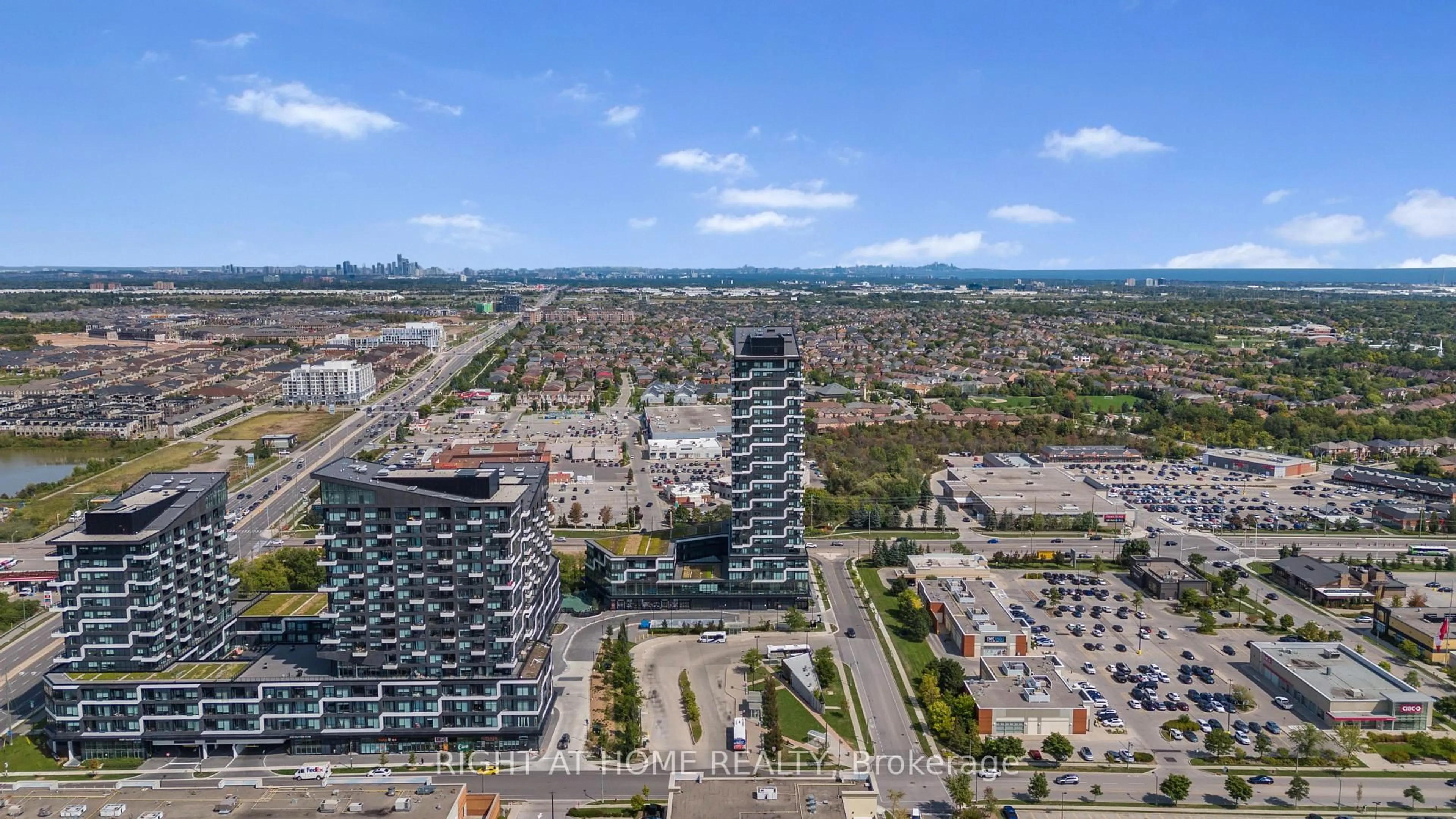 A pic from outside/outdoor area/front of a property/back of a property/a pic from drone, city buildings view from balcony for 297 Oak Walk Dr #906, Oakville Ontario L6H 6Z3