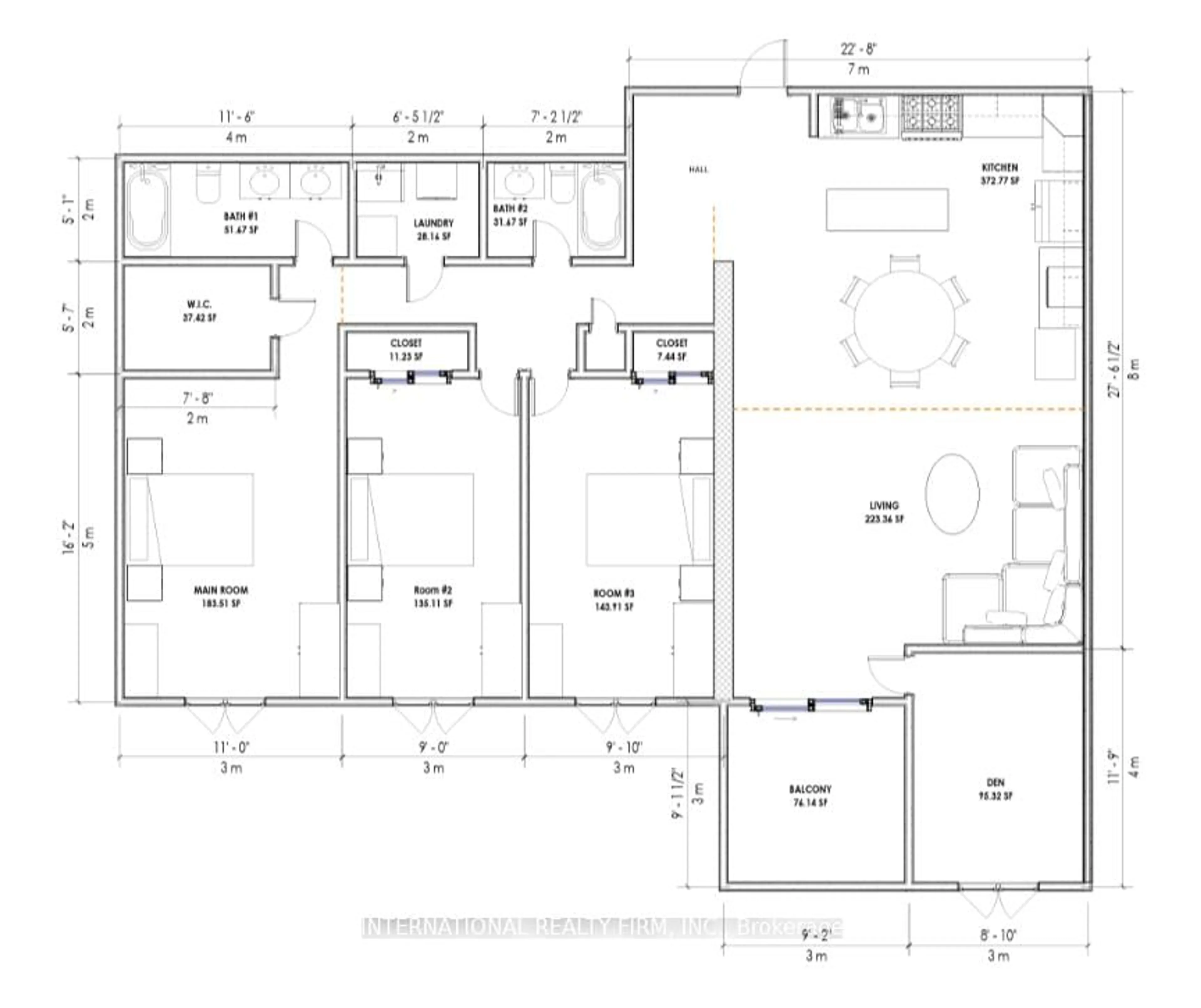 Floor plan for 75 Emmett Ave #503, Toronto Ontario M6M 5A7