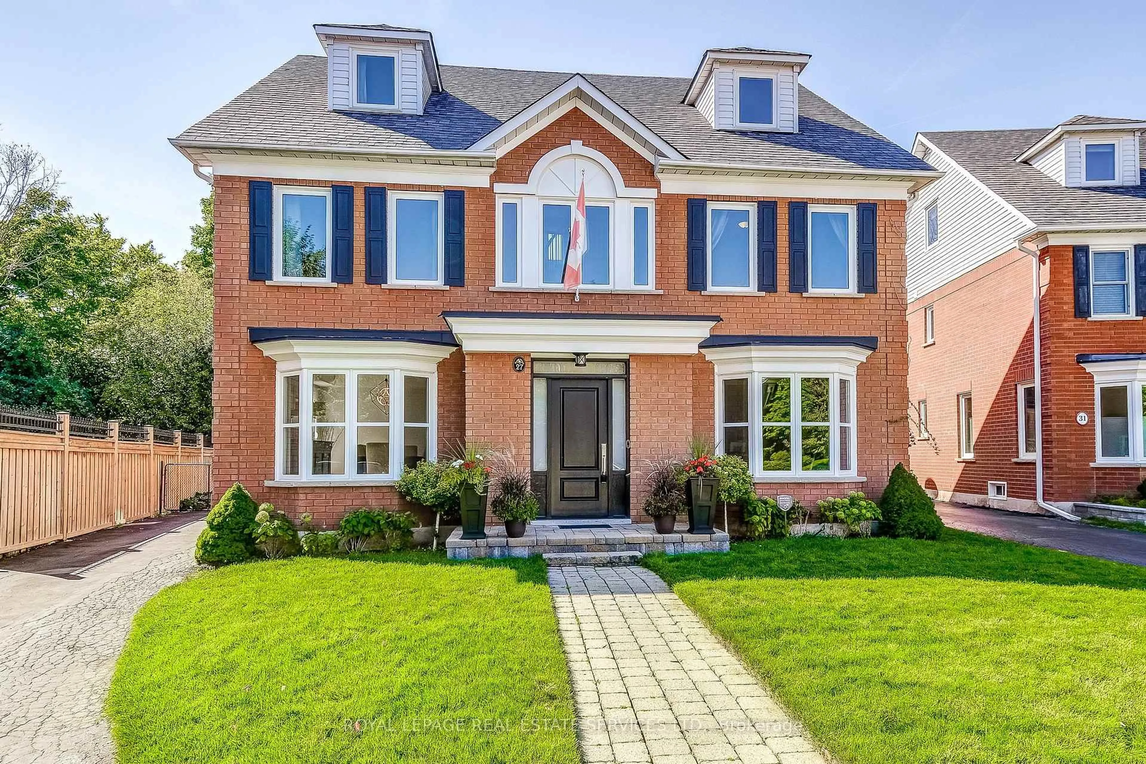 Home with brick exterior material, street for 27 Morrison Creek Cres, Oakville Ontario L6H 4C3