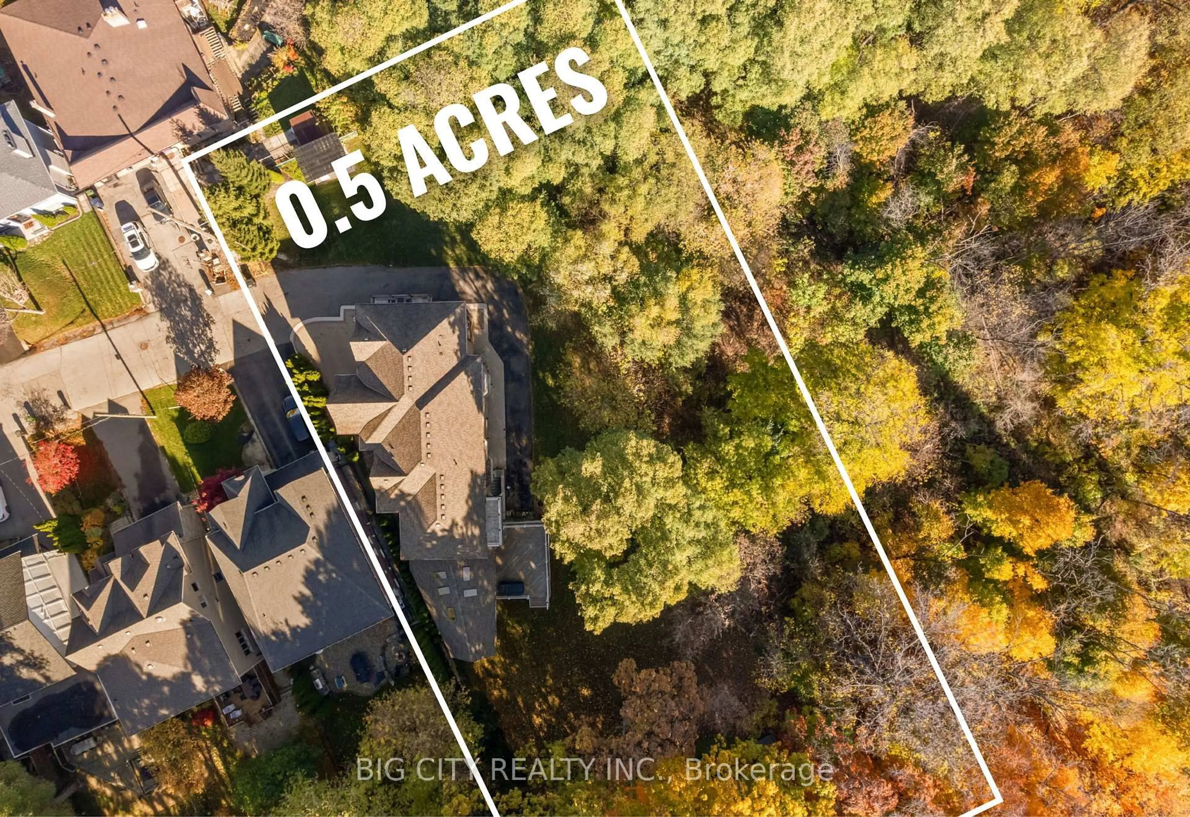 A pic from outside/outdoor area/front of a property/back of a property/a pic from drone, forest/trees view for 65 Oakfield Dr, Toronto Ontario M8Y 1N9