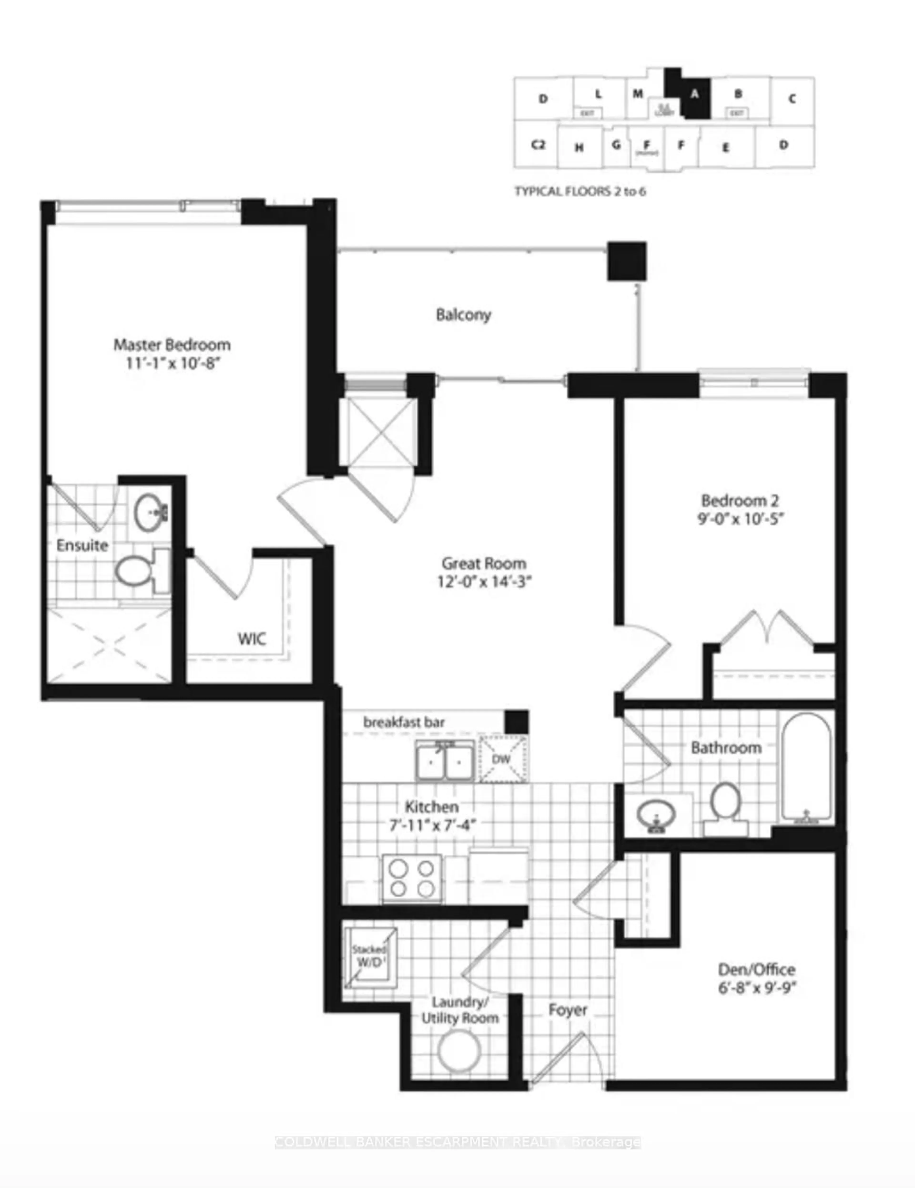 Floor plan for 1419 Costigan Rd #201, Milton Ontario L9T 2L4