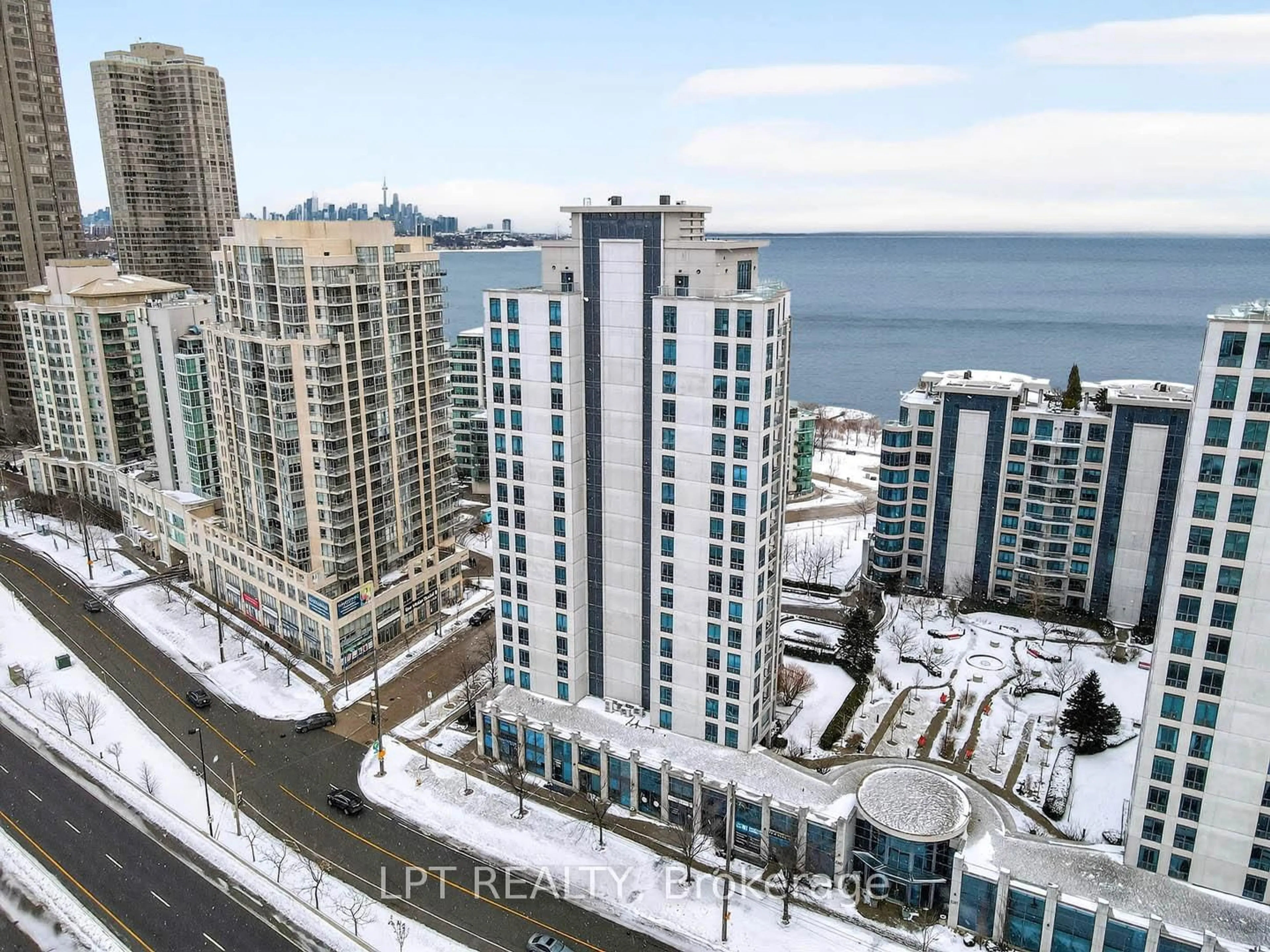 A pic from outside/outdoor area/front of a property/back of a property/a pic from drone, city buildings view from balcony for 2083 Lake Shore Blvd #812, Toronto Ontario M8V 4G2
