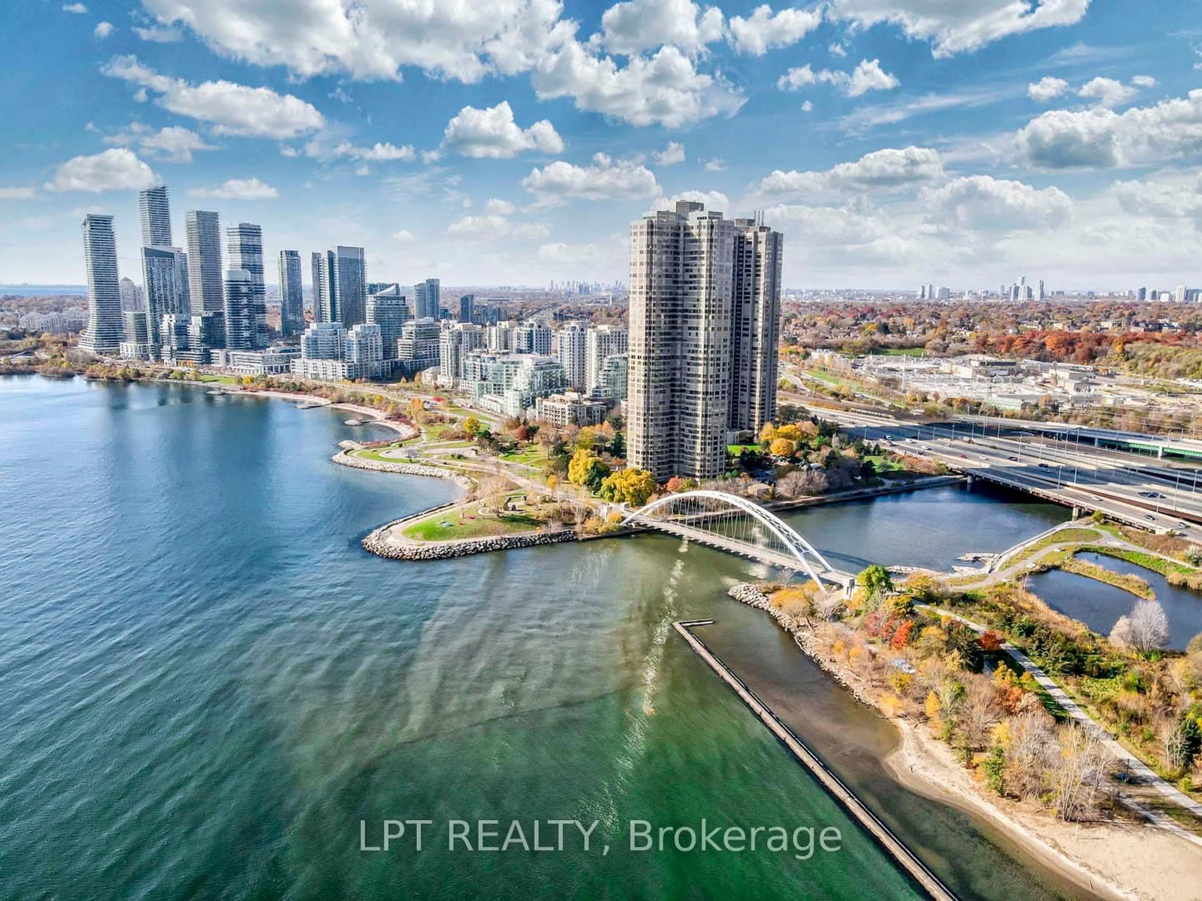 A pic from outside/outdoor area/front of a property/back of a property/a pic from drone, water/lake/river/ocean view for 2083 Lake Shore Blvd #812, Toronto Ontario M8V 4G2
