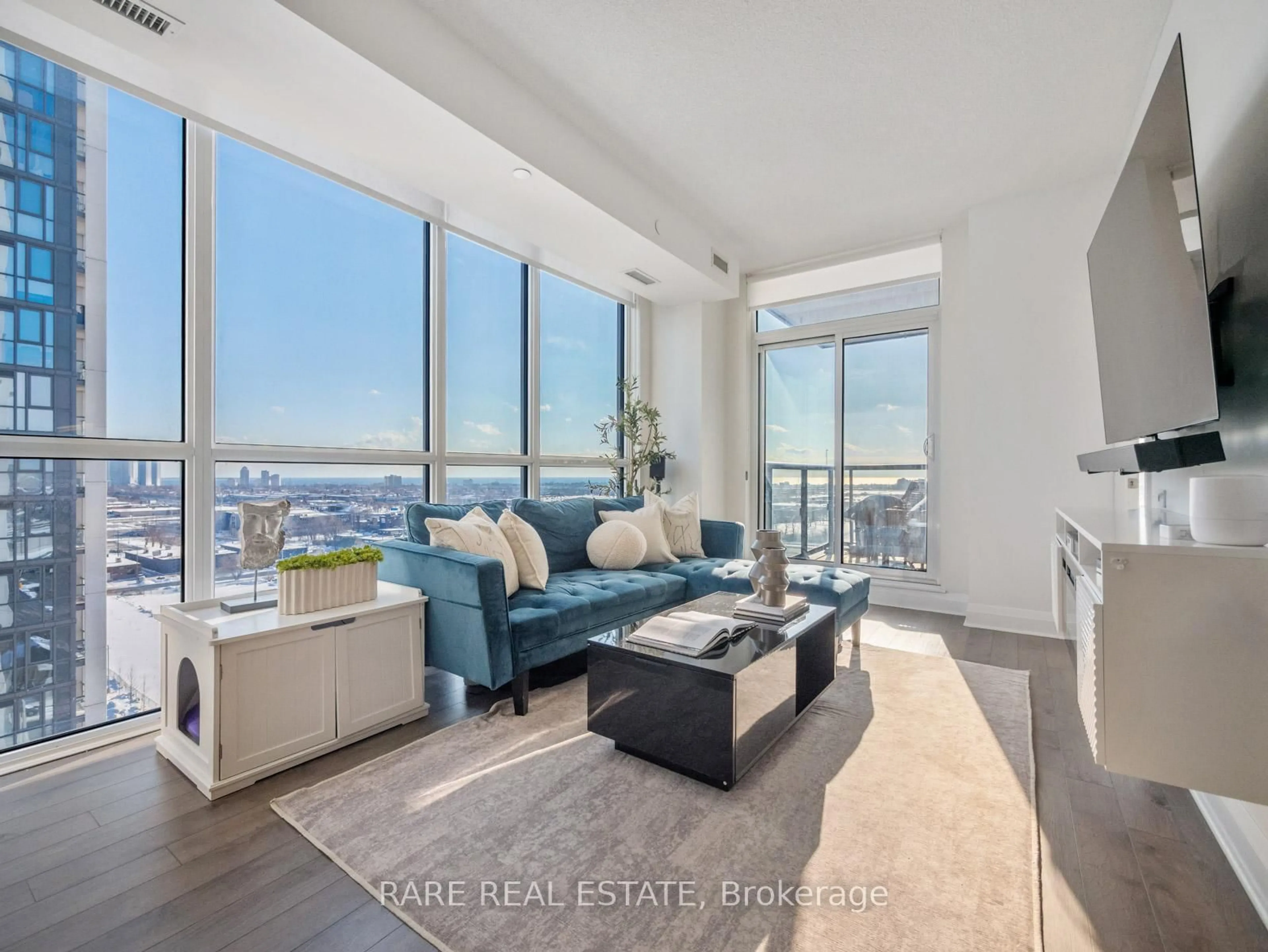 Living room with furniture, unknown for 15 Zorra St #1104, Toronto Ontario M8Z 0C1