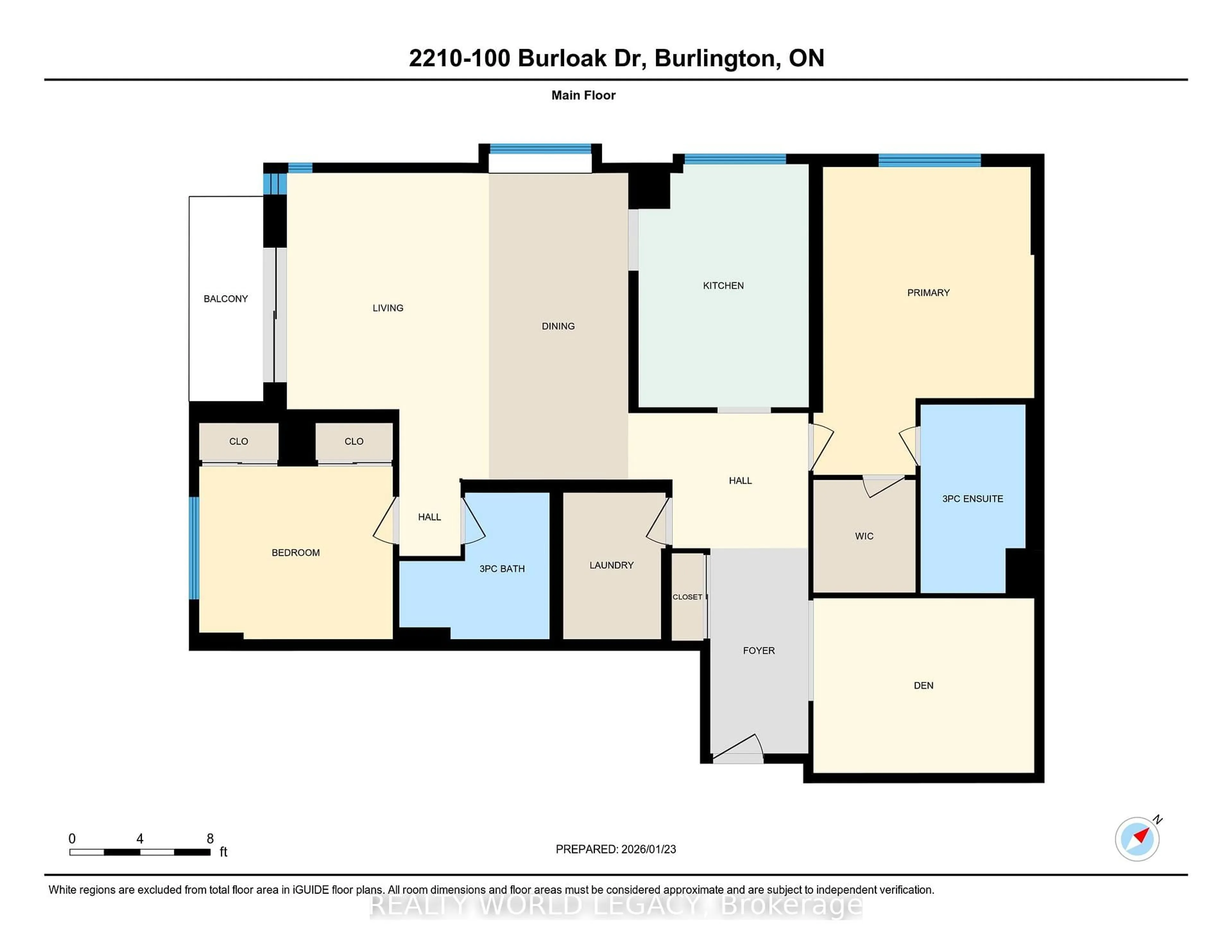 Floor plan for 100 Burloak Dr #2210, Burlington Ontario L7L 6P6