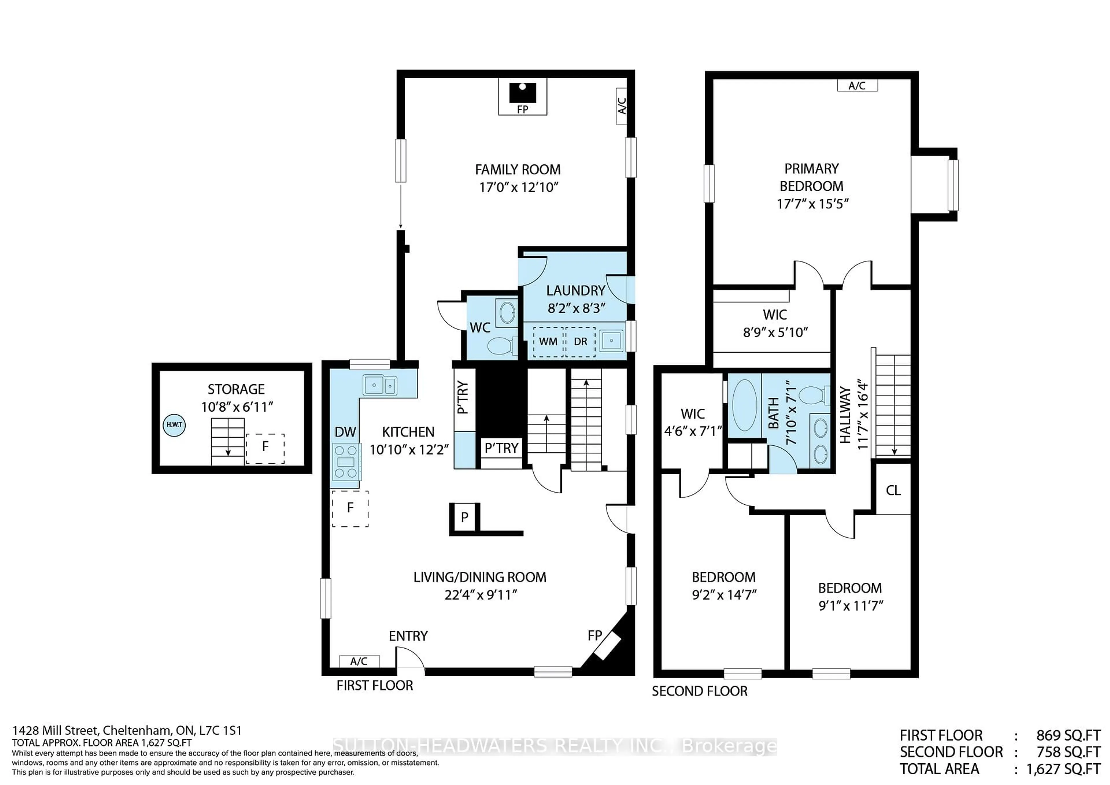 Floor plan for 1428 Mill St, Caledon Ontario L7C 1S1