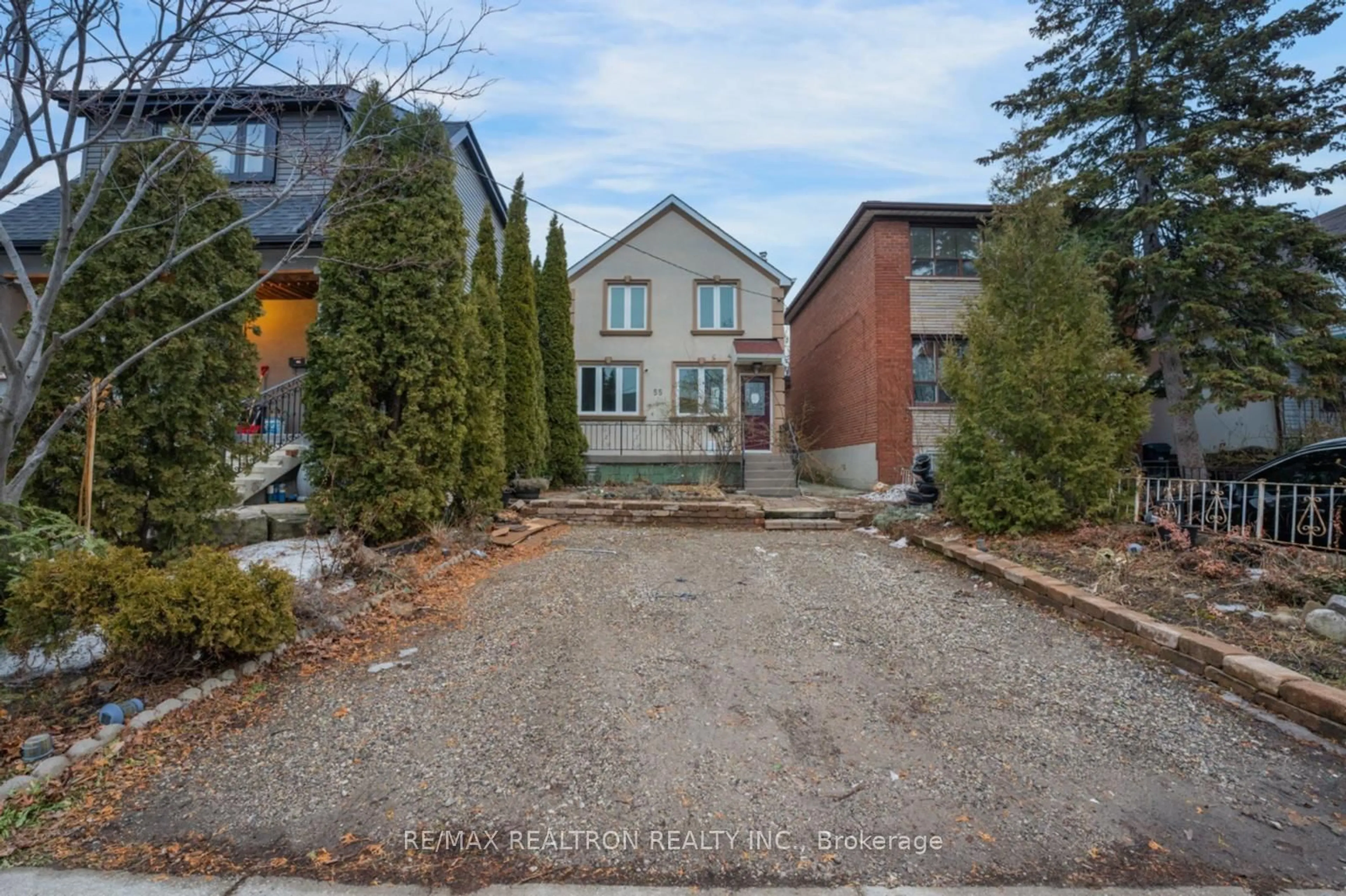 Home with brick exterior material, street for 55 Chambers Ave, Toronto Ontario M6N 3M1
