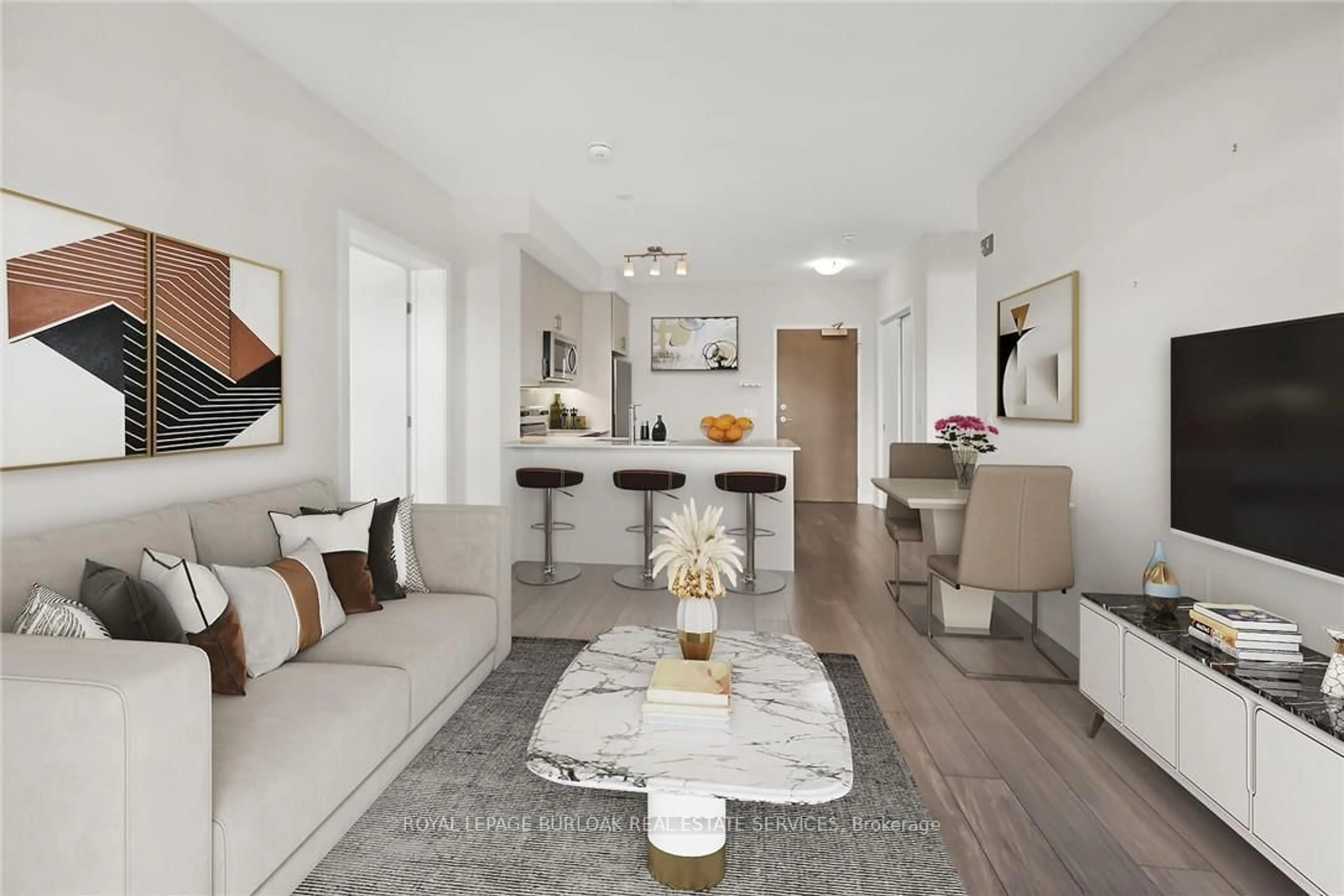 Living room with furniture, unknown for 320 Plains Rd #312, Burlington Ontario L7T 0C1